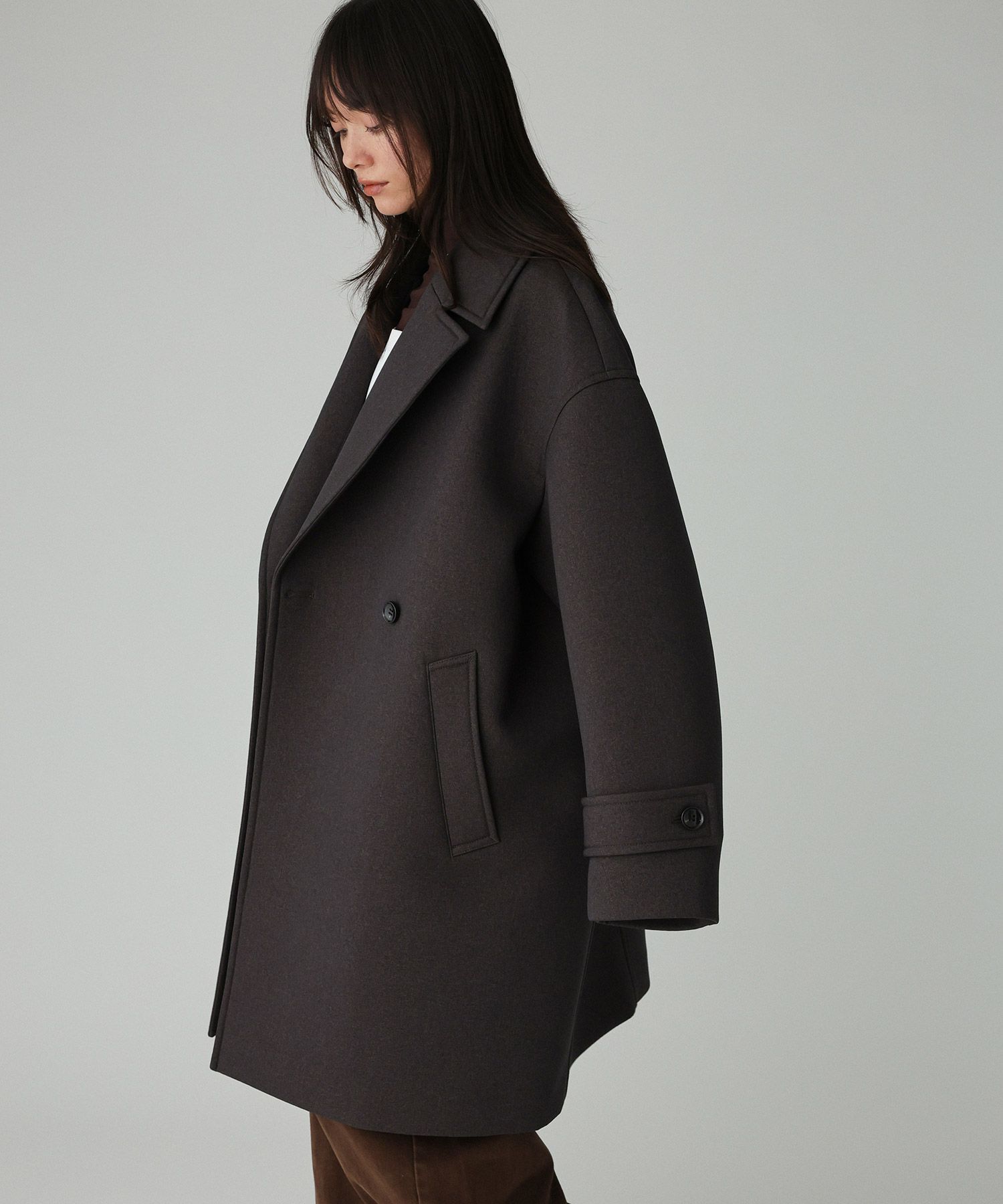 BABYLONE「ボンディングジャケットコート」|ピーコート|