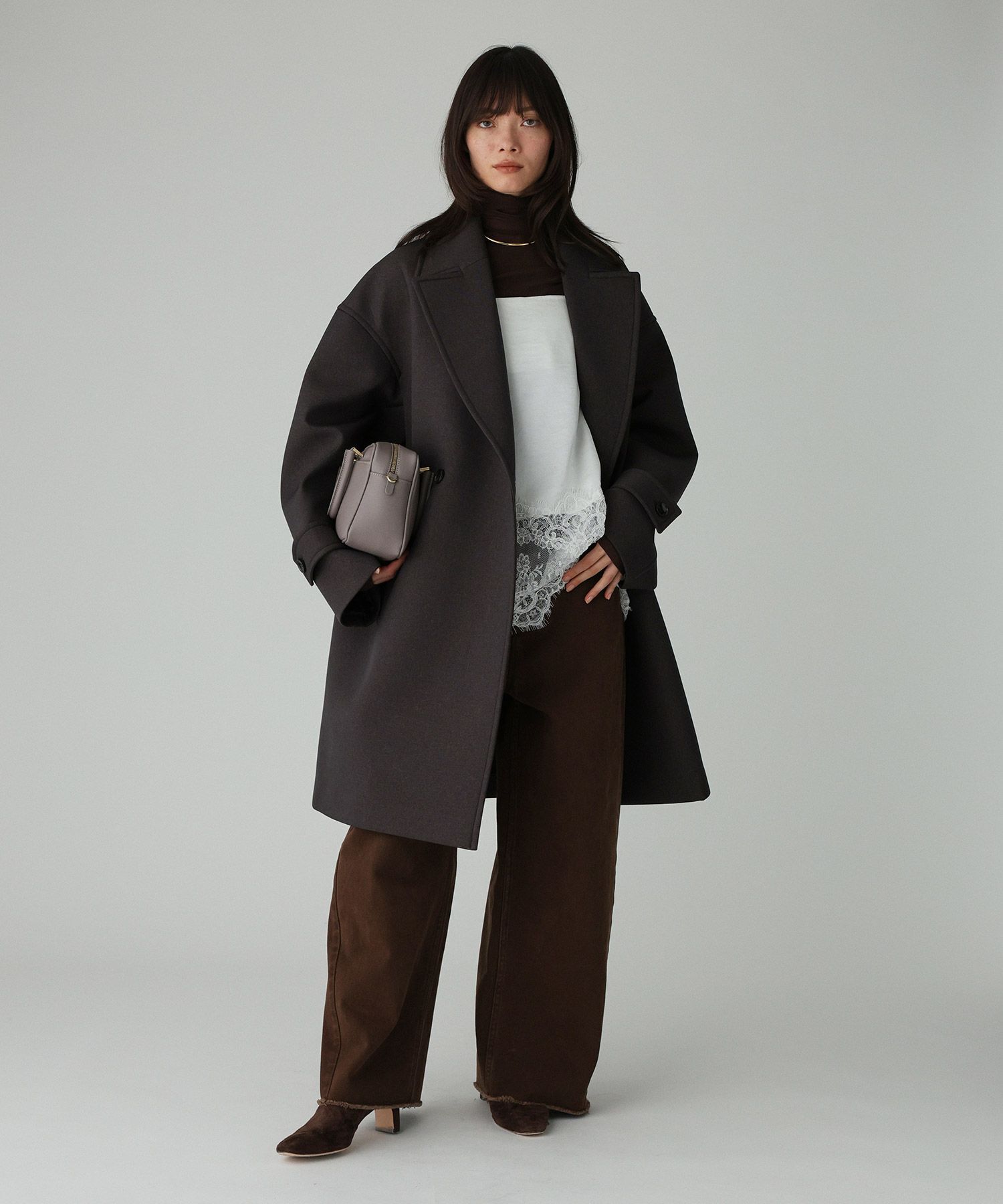 BABYLONE「ボンディングジャケットコート」|ピーコート|