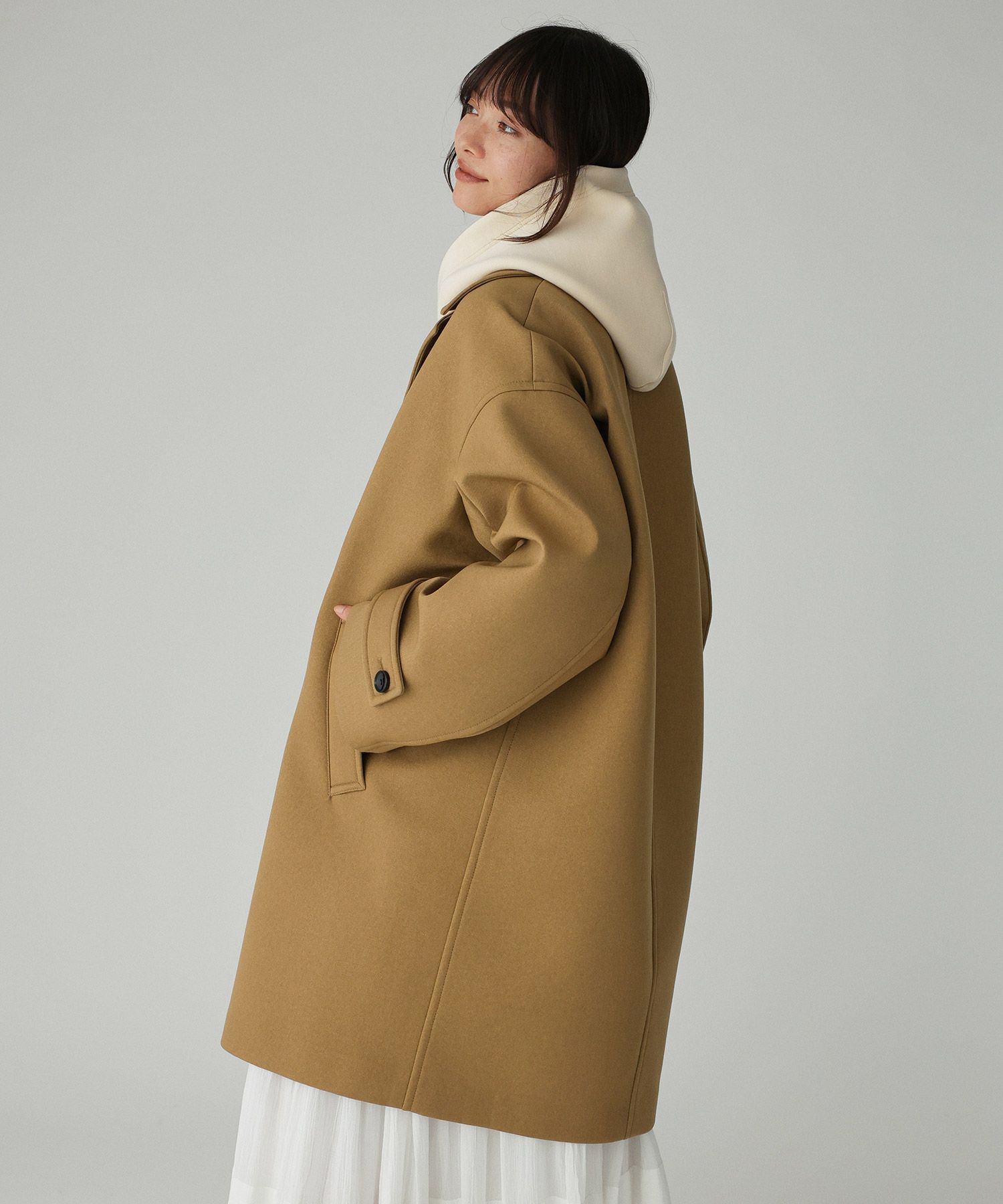 BABYLONE「ボンディングジャケットコート」|ピーコート|