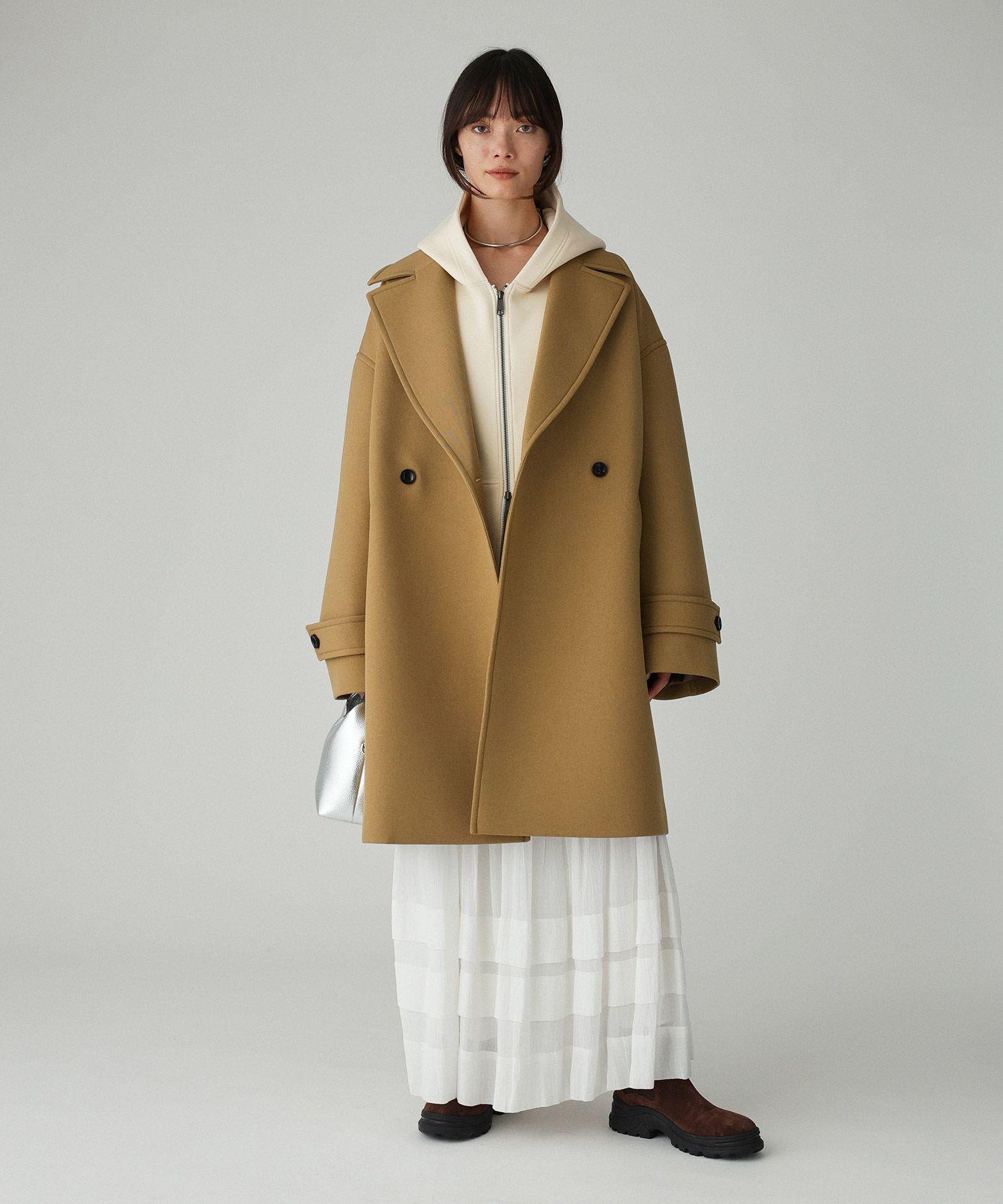 BABYLONE「ボンディングジャケットコート」|ピーコート|