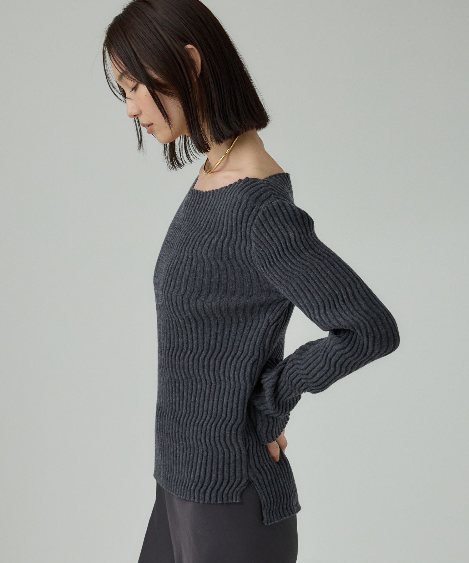 BABYLONE「シアリングガーターニットプルオーバー」|ニット・セーター|