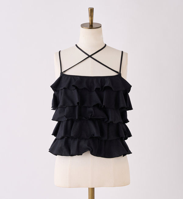  「【1枚で着映え】レースアップフリルインナー」|プルオーバー|