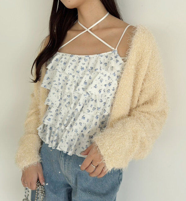  「【1枚で着映え】レースアップフリルインナー」|プルオーバー|