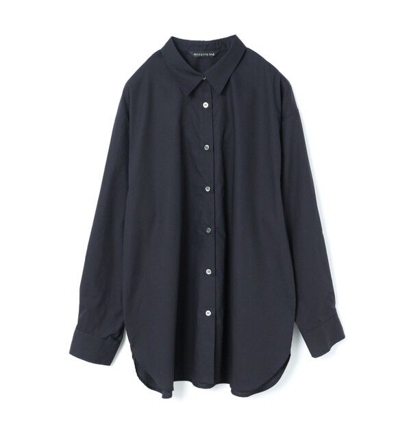 mizuiro ind「mizuiro ind メンズライクワイドシャツ」|シャツ・ブラウス|ネイビー