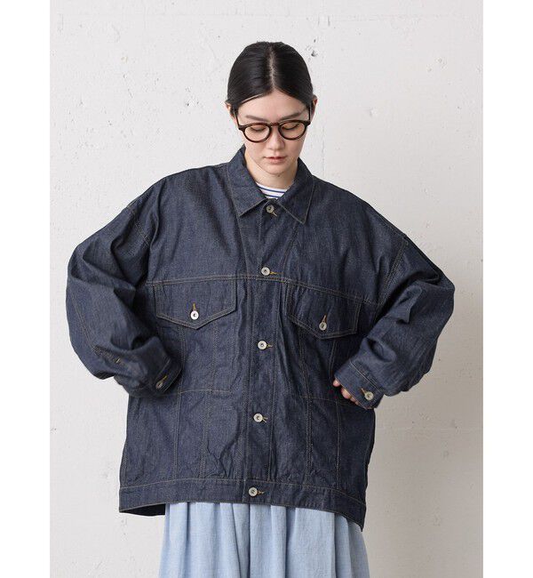 MidiUmi「MidiUmi ワイドデニムジャケット」|テーラードジャケット|