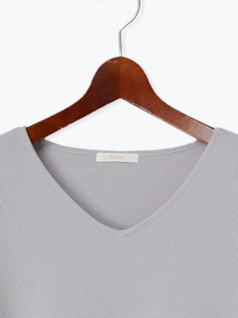 Te chichi「シアースリーブVネックプルオーバー」|ニット・セーター|