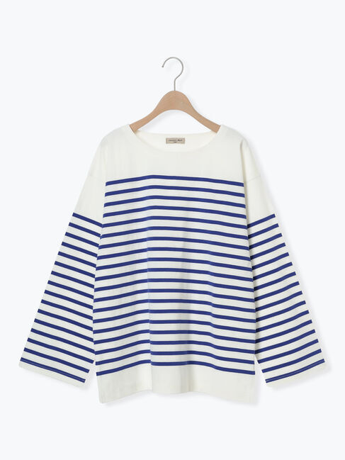 Samansa Mos2「パネルボーダーバスクTシャツ」|Tシャツ・カットソー|