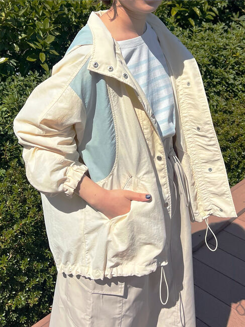 Samansa Mos2「【撥水加工】切替2WAY配色パーカー」|ブルゾン・スタジャン|