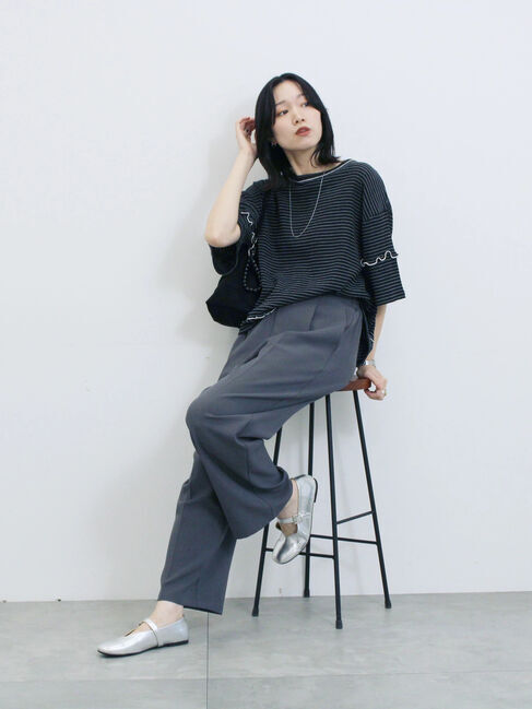 Samansa Mos2 blue「Vカットメリージェーン」|ビジネス・ドレスシューズ|