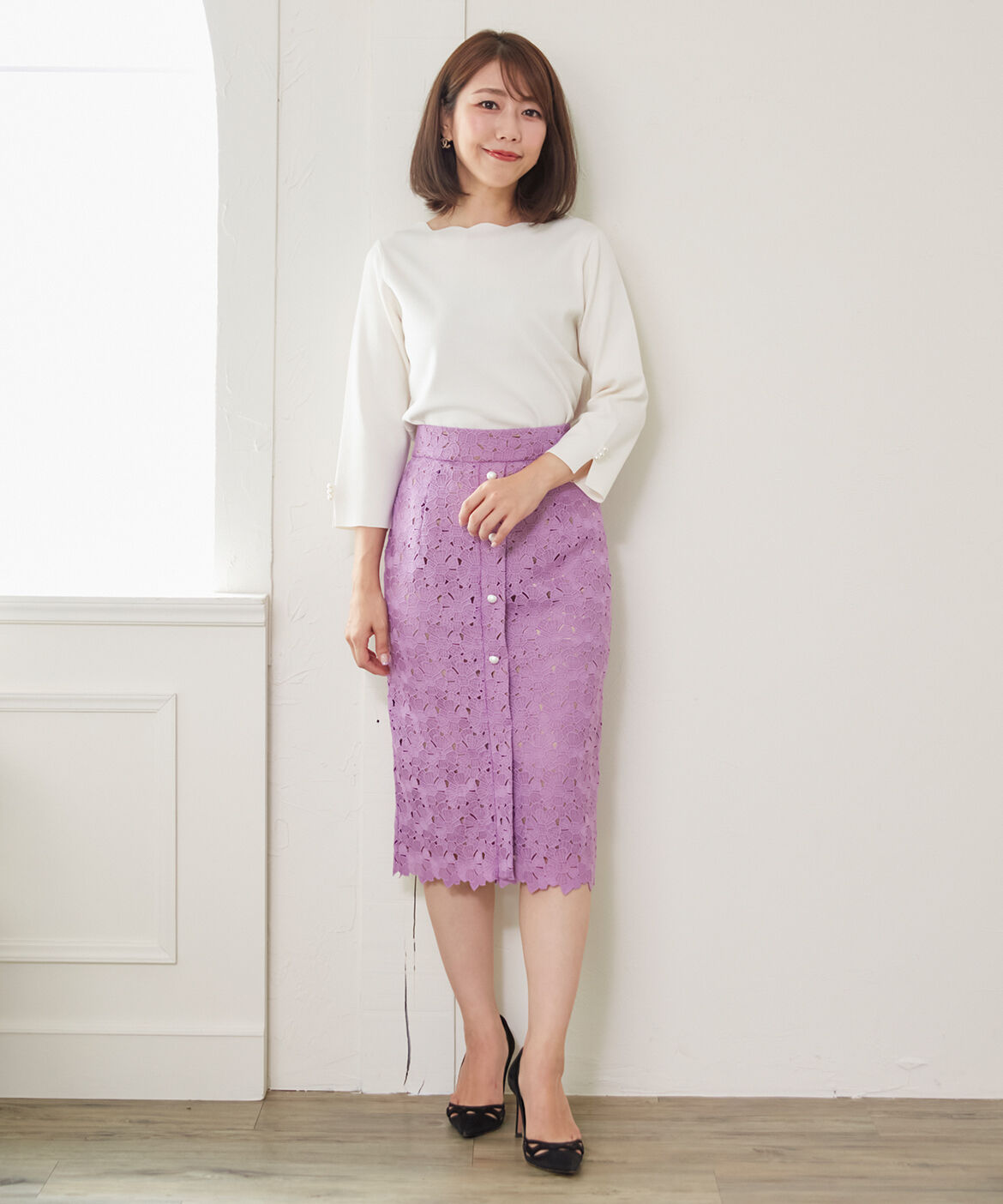 Maglie le cassetto「トルコレースタイトスカート」|タイト|