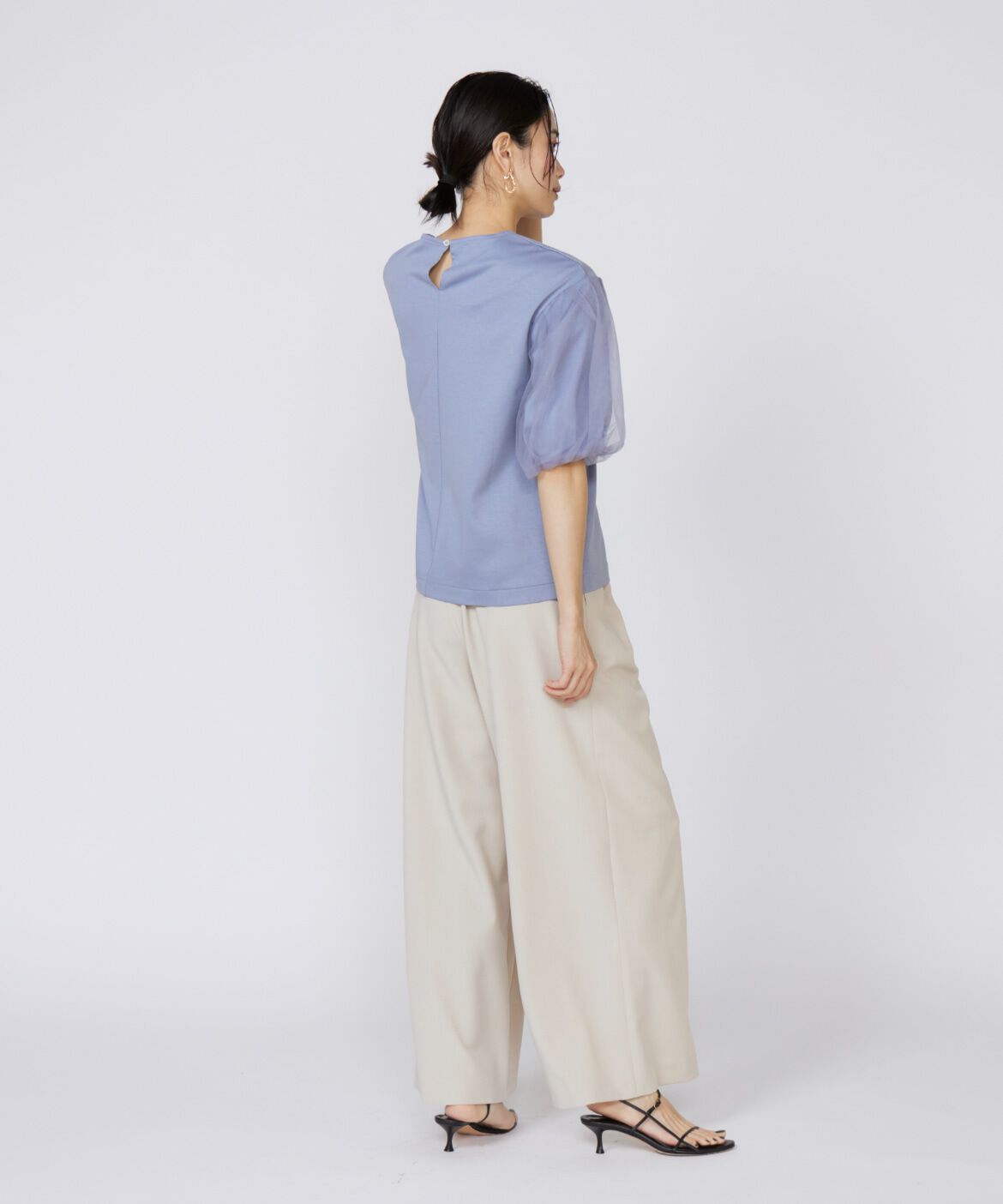 INED「袖チュールカットソー」|Tシャツ・カットソー|