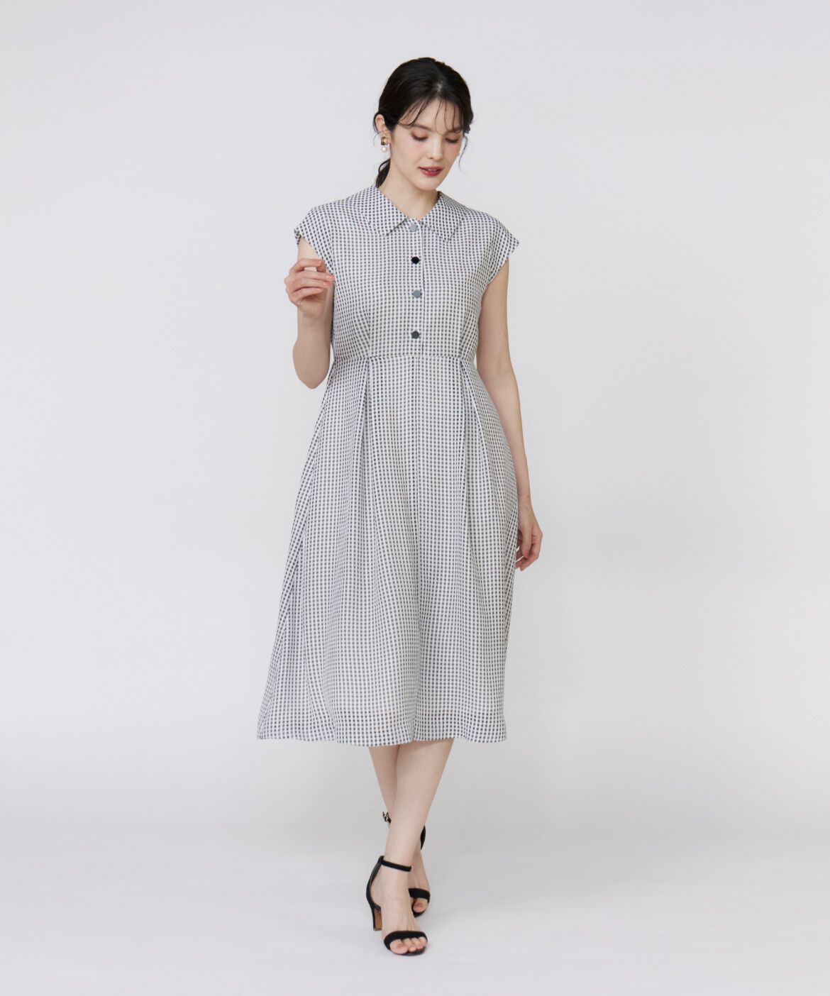 Maglie le cassetto「《大きいサイズ》《WEB限定》シアーチェックワンピース」|ワンピース|