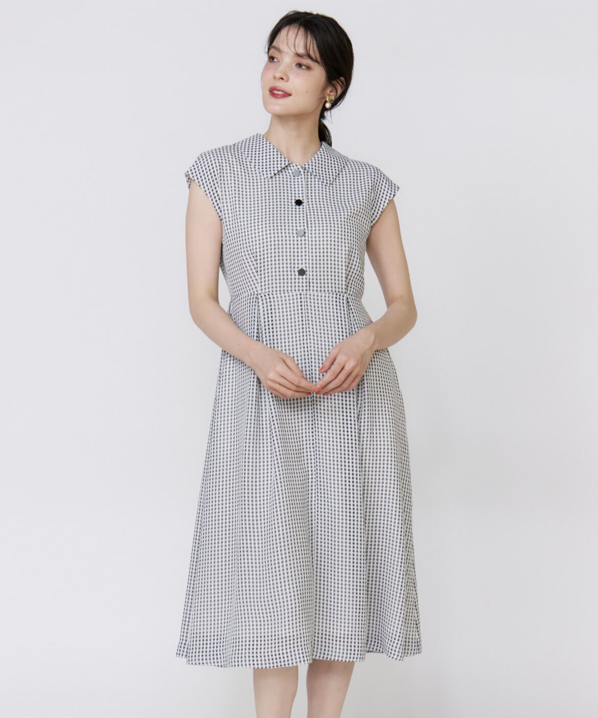 Maglie le cassetto「《大きいサイズ》《WEB限定》シアーチェックワンピース」|ワンピース|