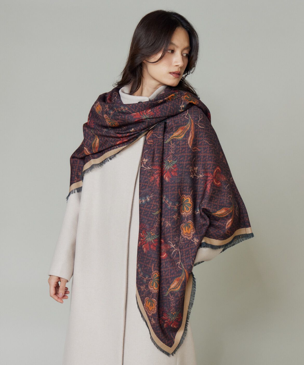 FAVORITE SUKINAMONO「Large Demi Scarf 大判スカーフ《Tapis Noir》」|ストール|