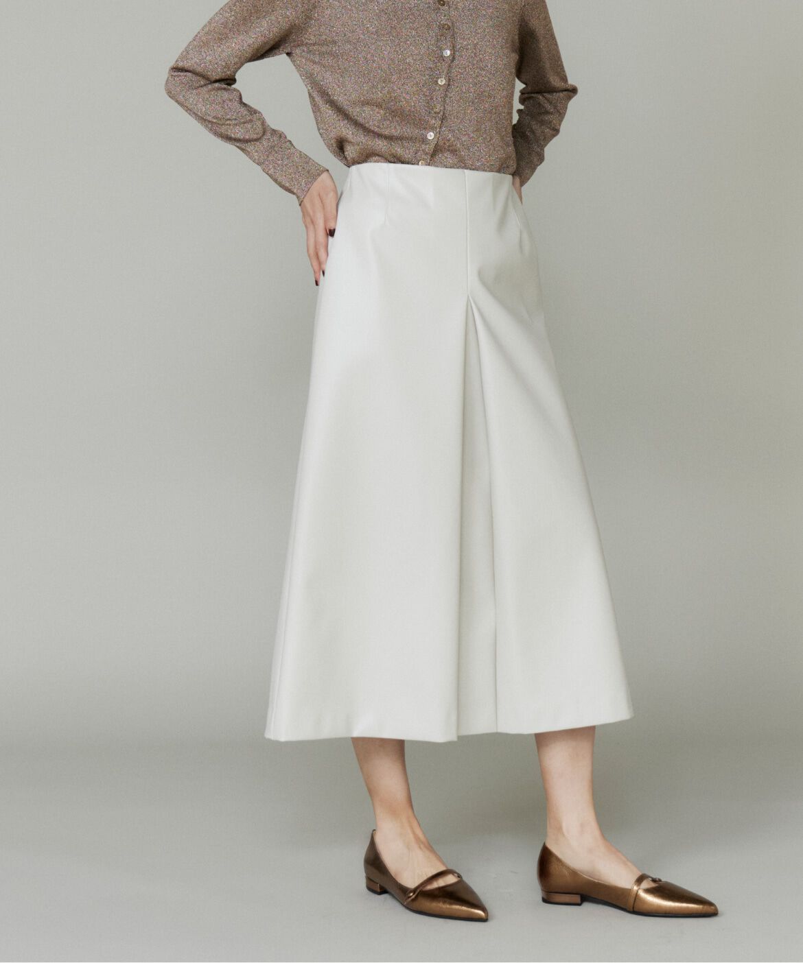 la veille by SUPERIOR CLOSET「《大きいサイズ》フェイクレザースカート」|台形|