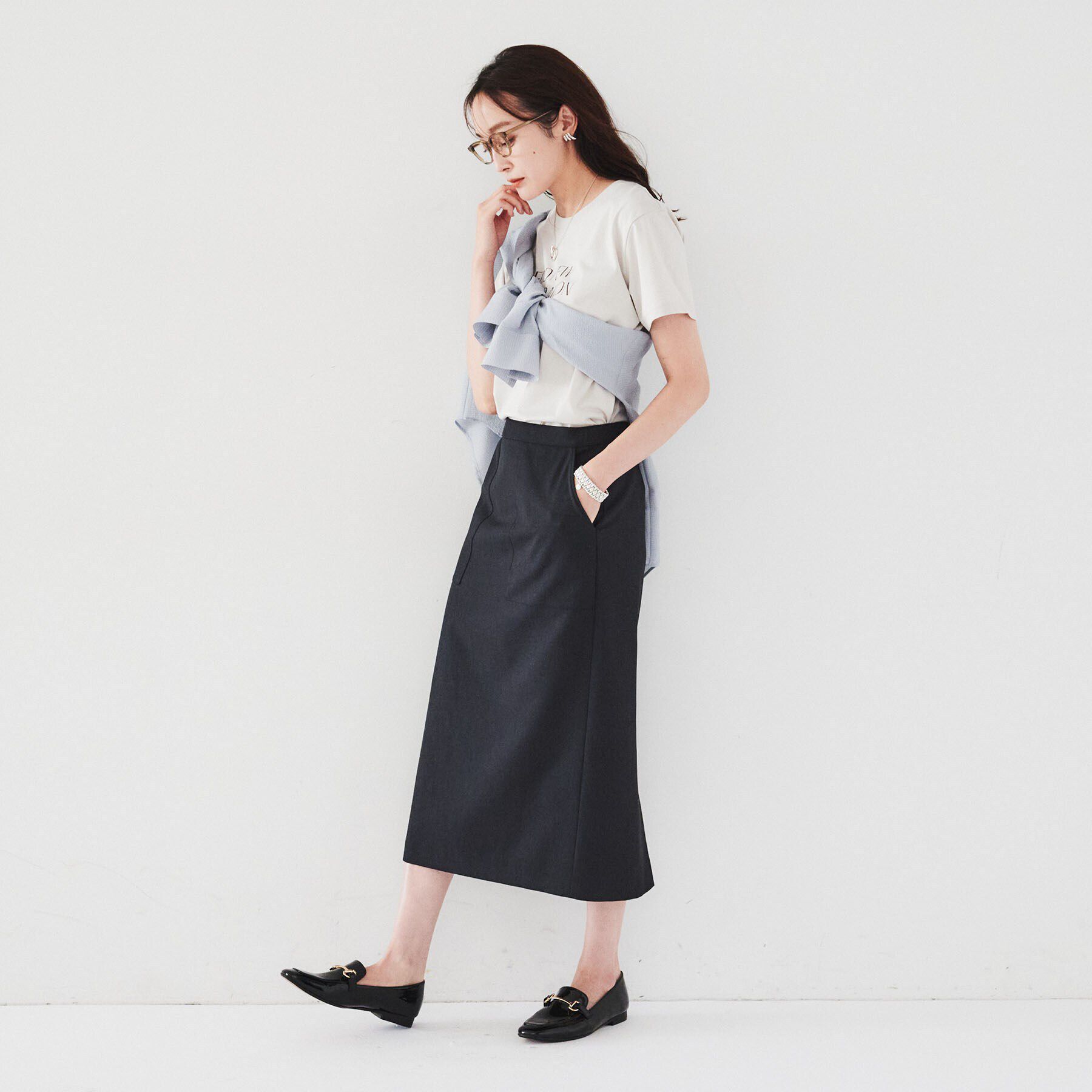 UNTITLED「【なめらかな肌触り】シルケットロゴTシャツ」|Tシャツ・カットソー|