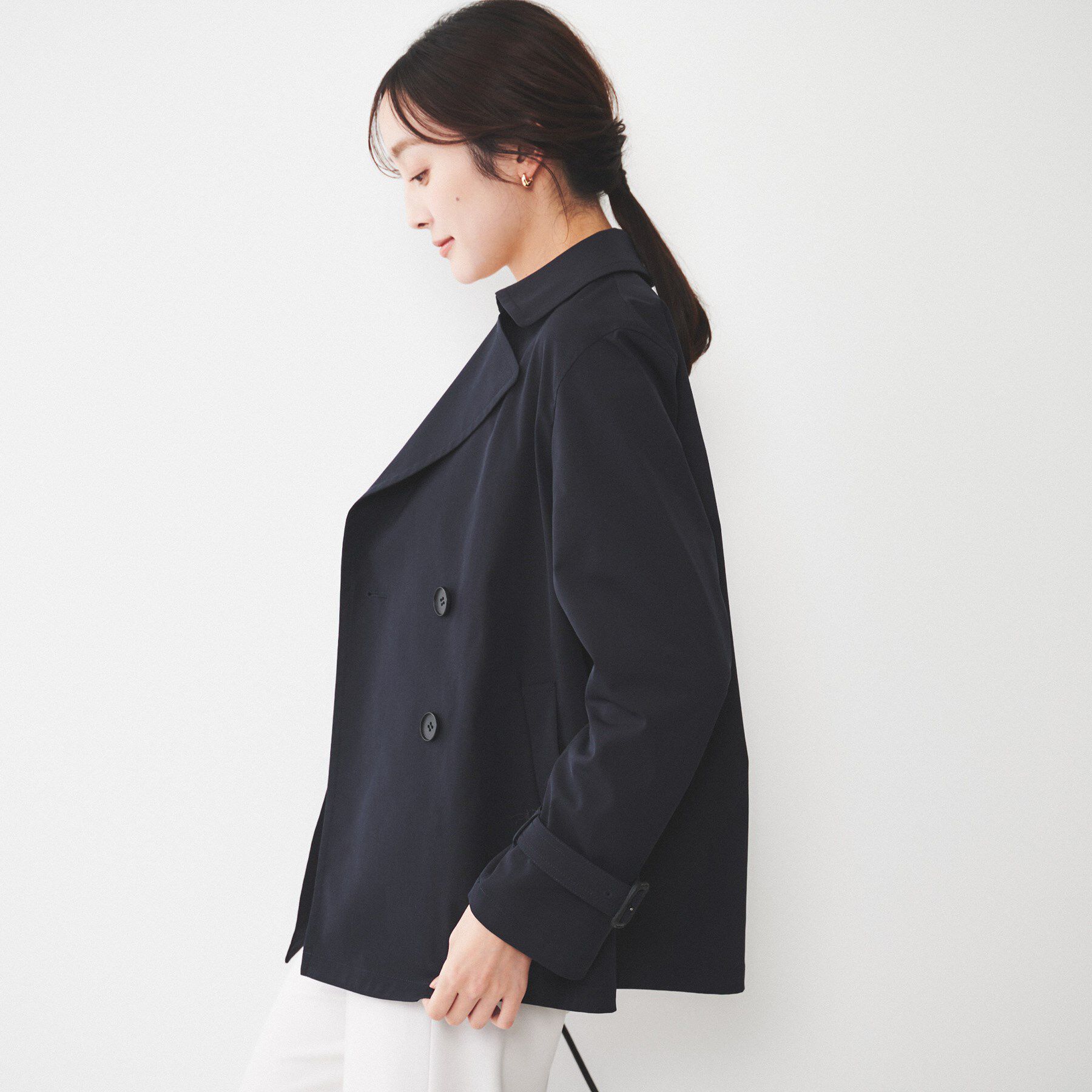 UNTITLED「【洗える/ストレッチ/春コート】ショートトレンチコート」|トレンチコート|