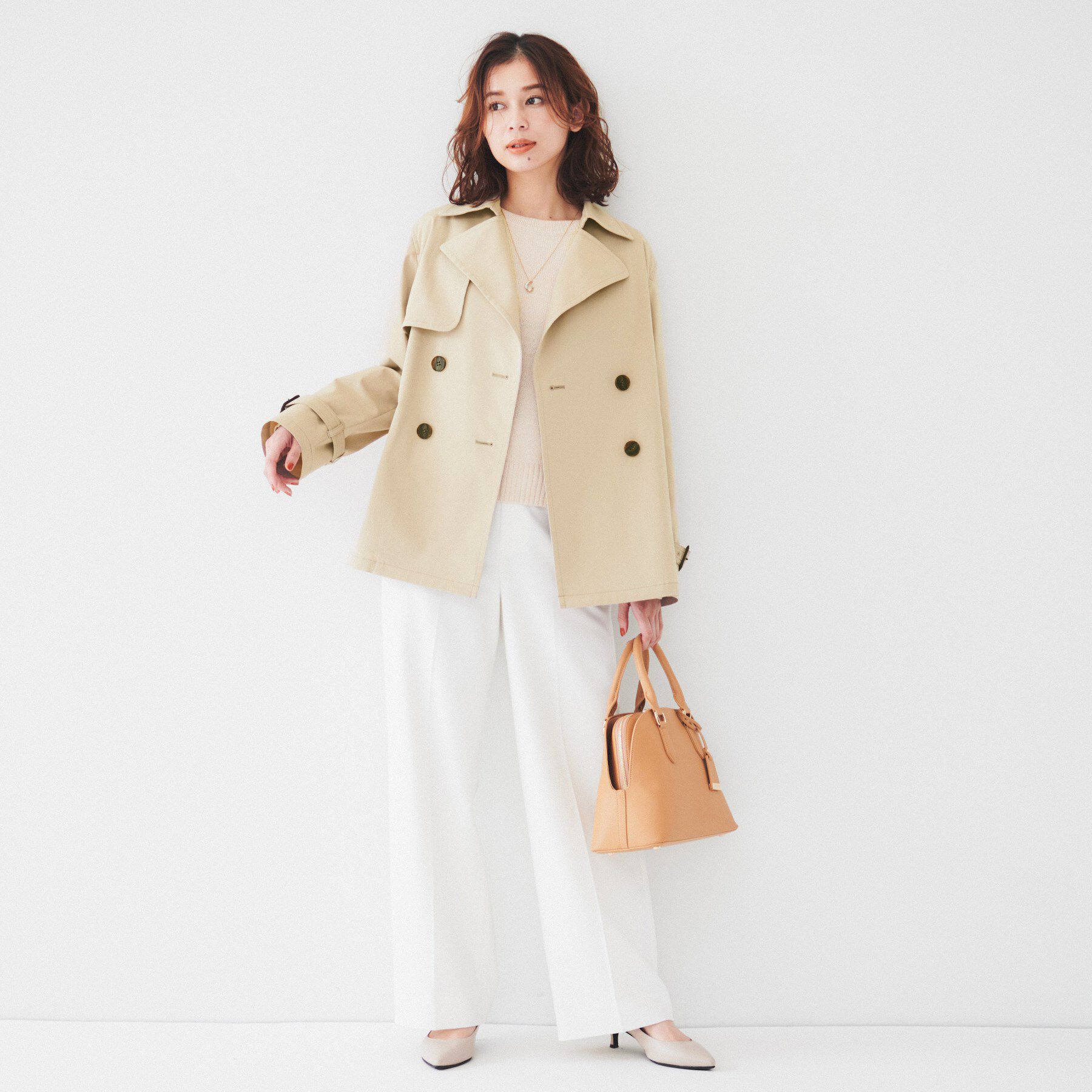 UNTITLED「【洗える/ストレッチ/春コート】ショートトレンチコート」|トレンチコート|