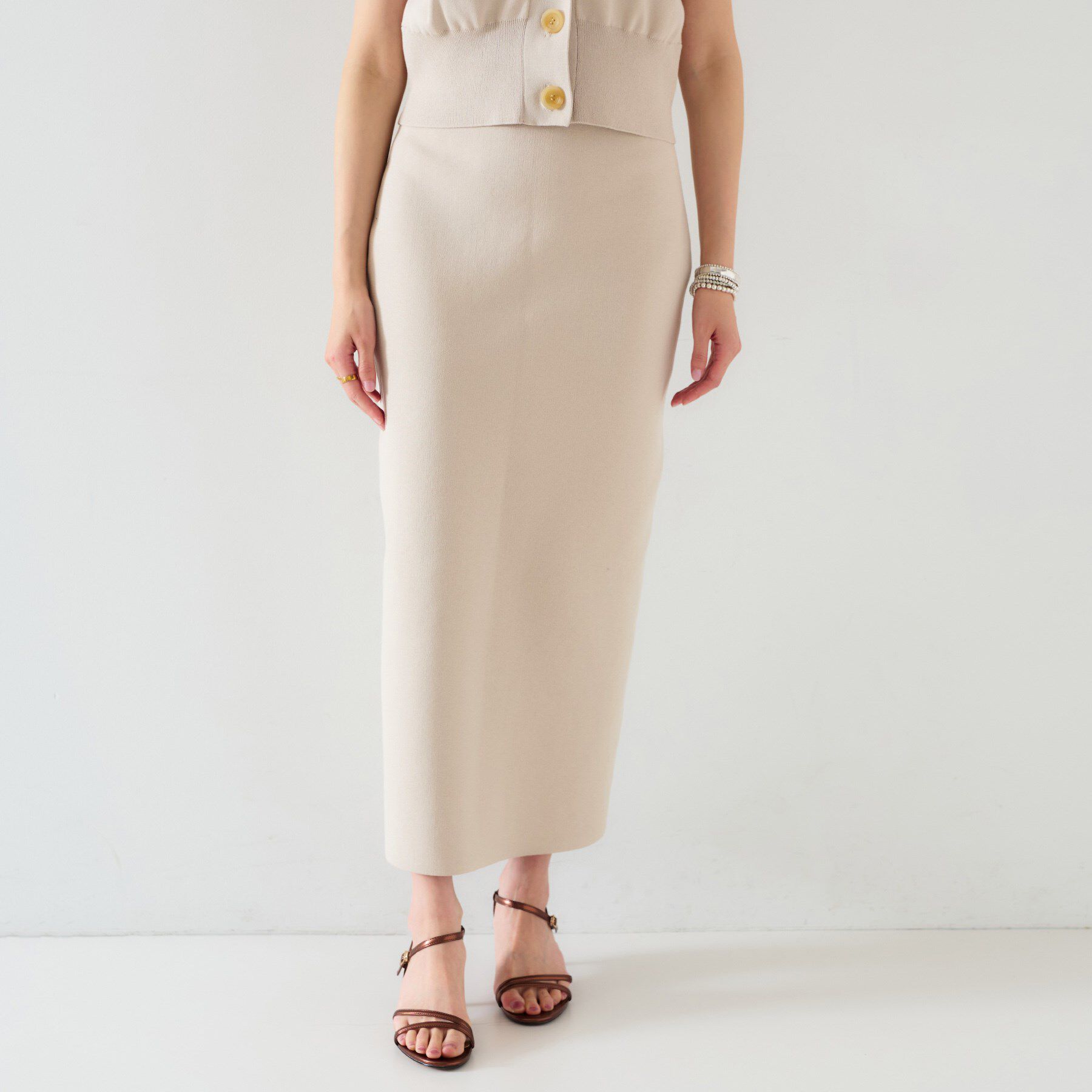 UNTITLED「【セットアップ可能】ペンシルニットスカート」|スカート|