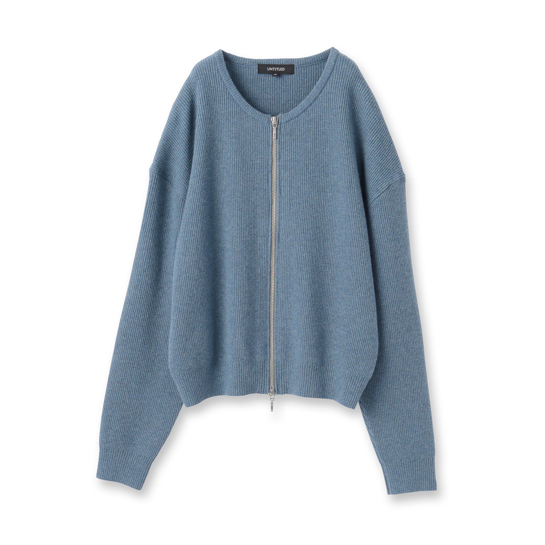 UNTITLED「【ゆったりサイズ/着丈短め】ジップニットカーディガン」|カーディガン|
