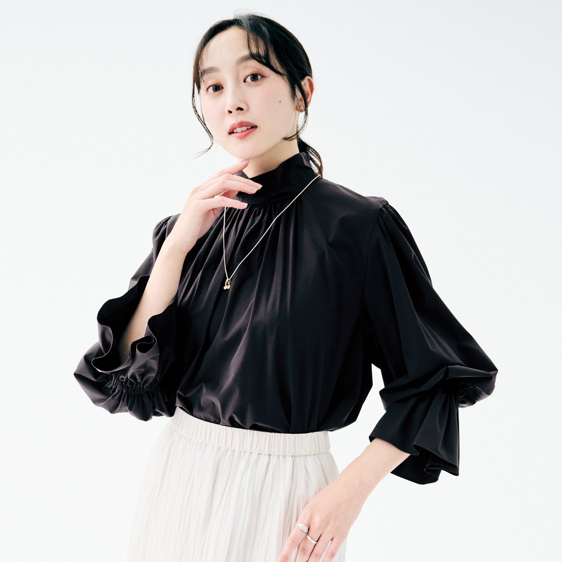 UNTITLED「2WAYボウタイブラウス」|シャツ・ブラウス|ブラック(019)