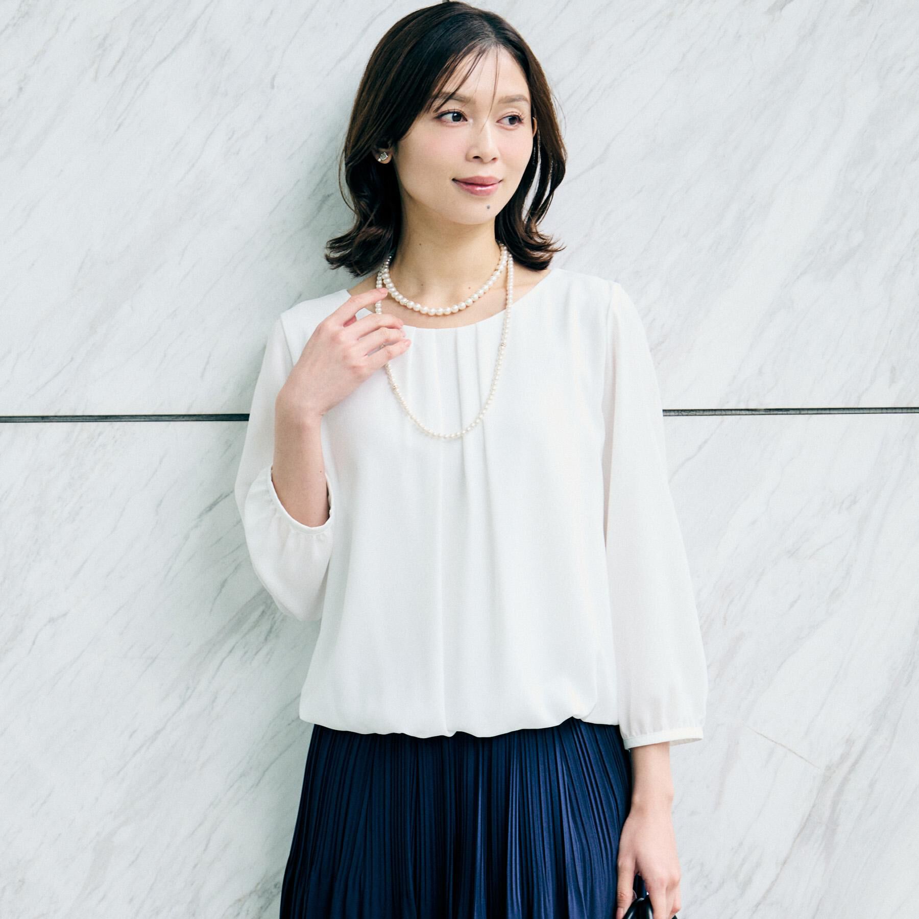 UNTITLED「タックブラウス」|シャツ・ブラウス|オフホワイト(003