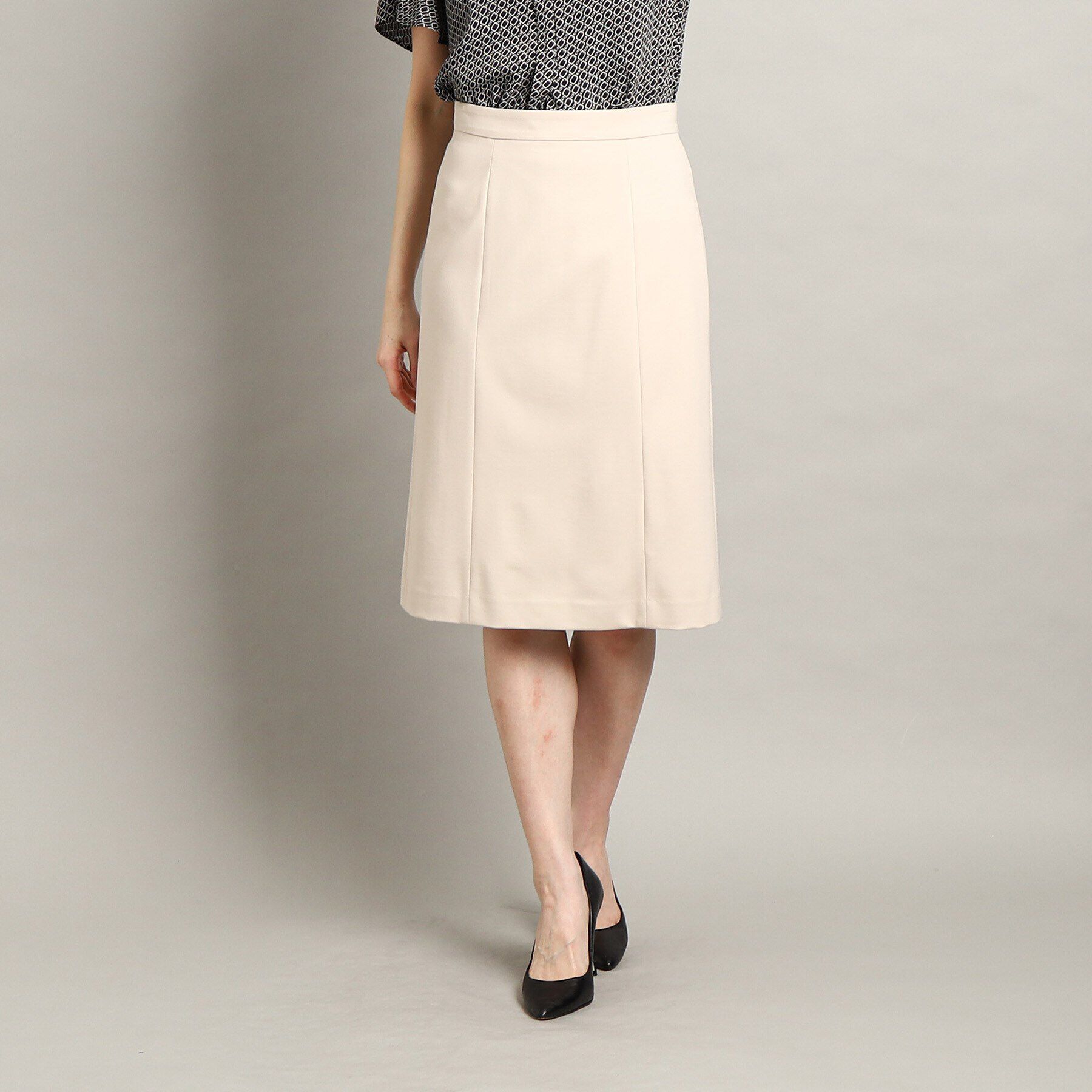 COUP DE CHANCE「【日本製/洗える】ストレッチ素材Ａラインスカート」|スカート|ライトグレー(011
