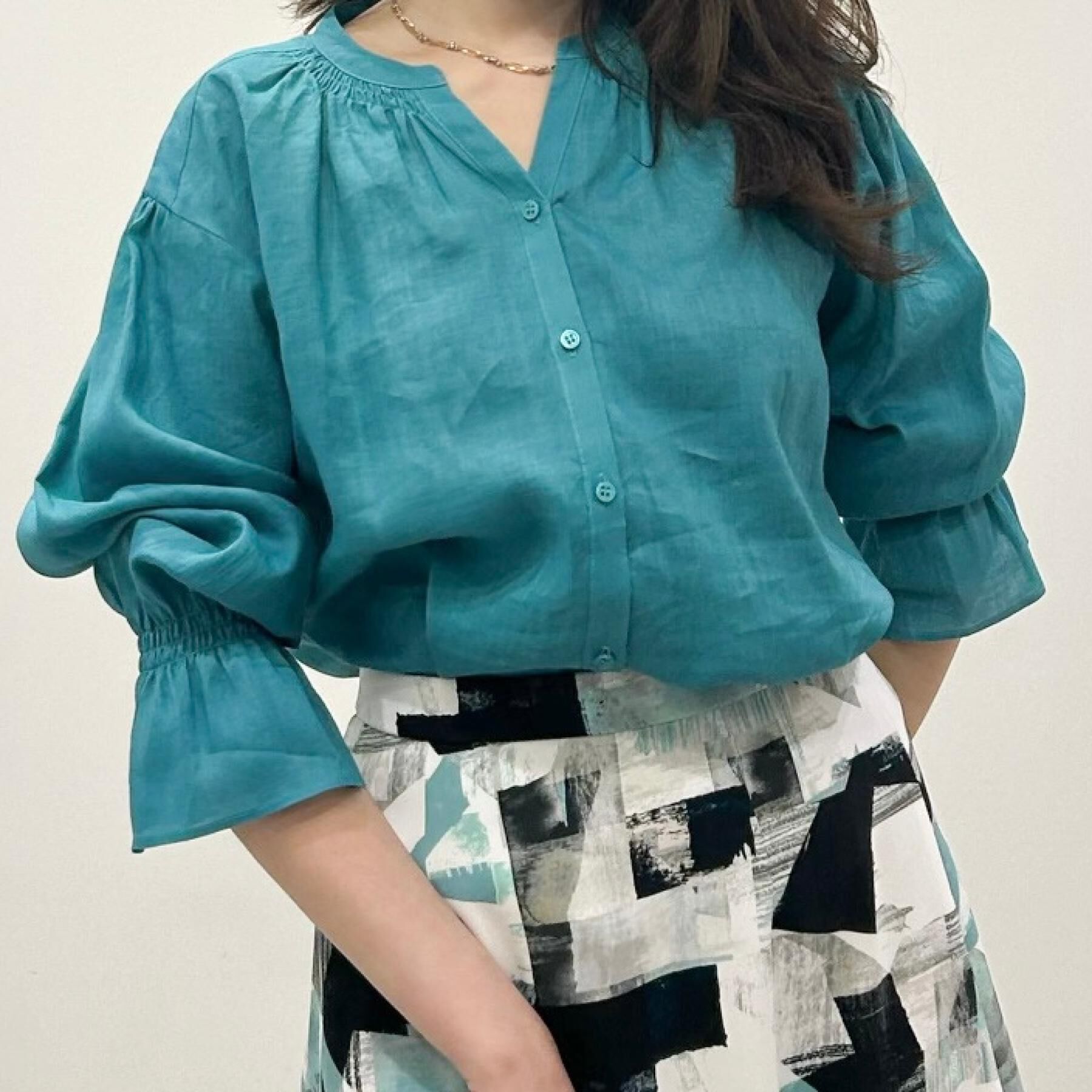 COUP DE CHANCE「【ラミー100％／洗える】ギャザーブラウス」|シャツ・ブラウス|