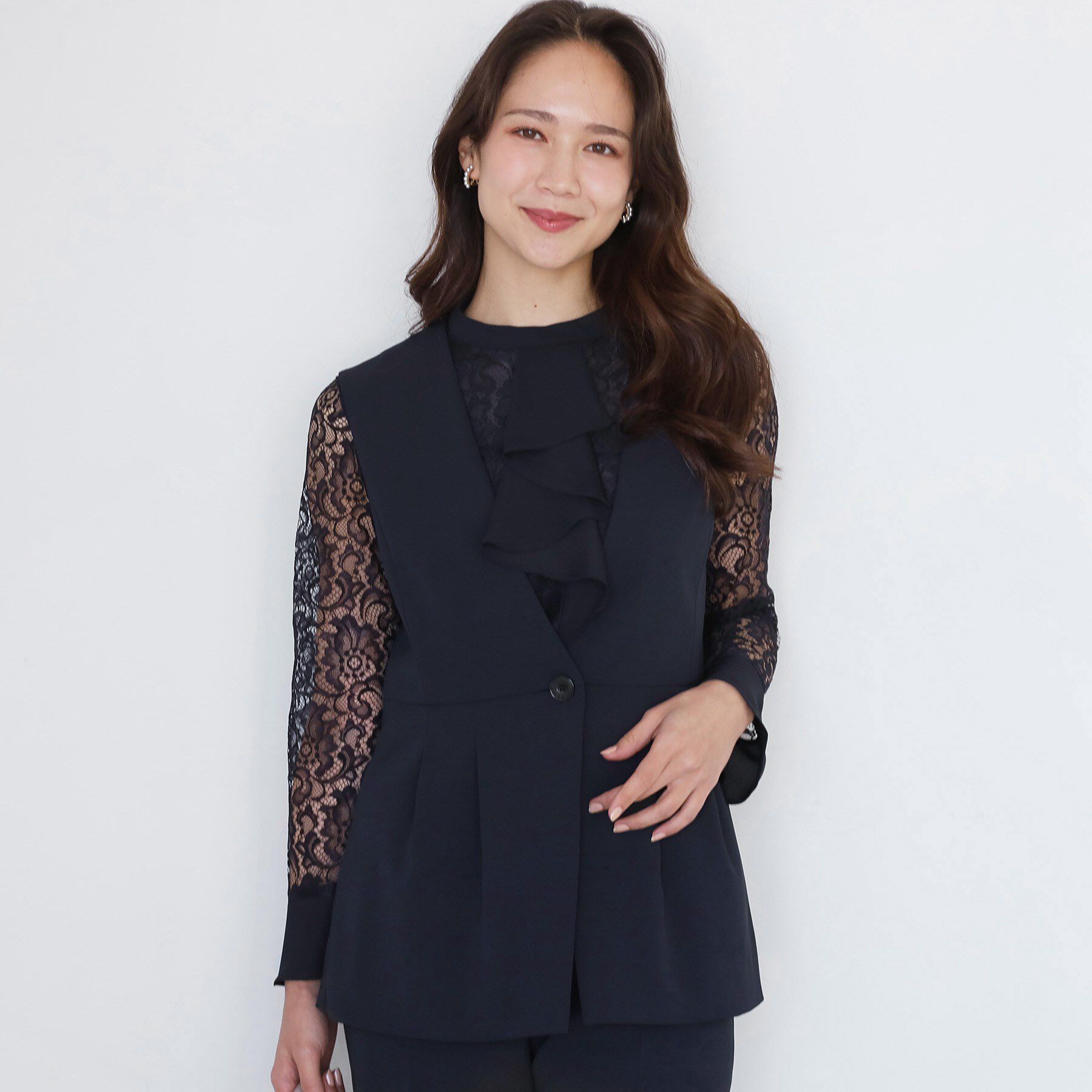 COUP DE CHANCE「【手洗い可／日本製／伸縮性／セットアップ可】カラーレスのジレ」|ベスト・ジレ|