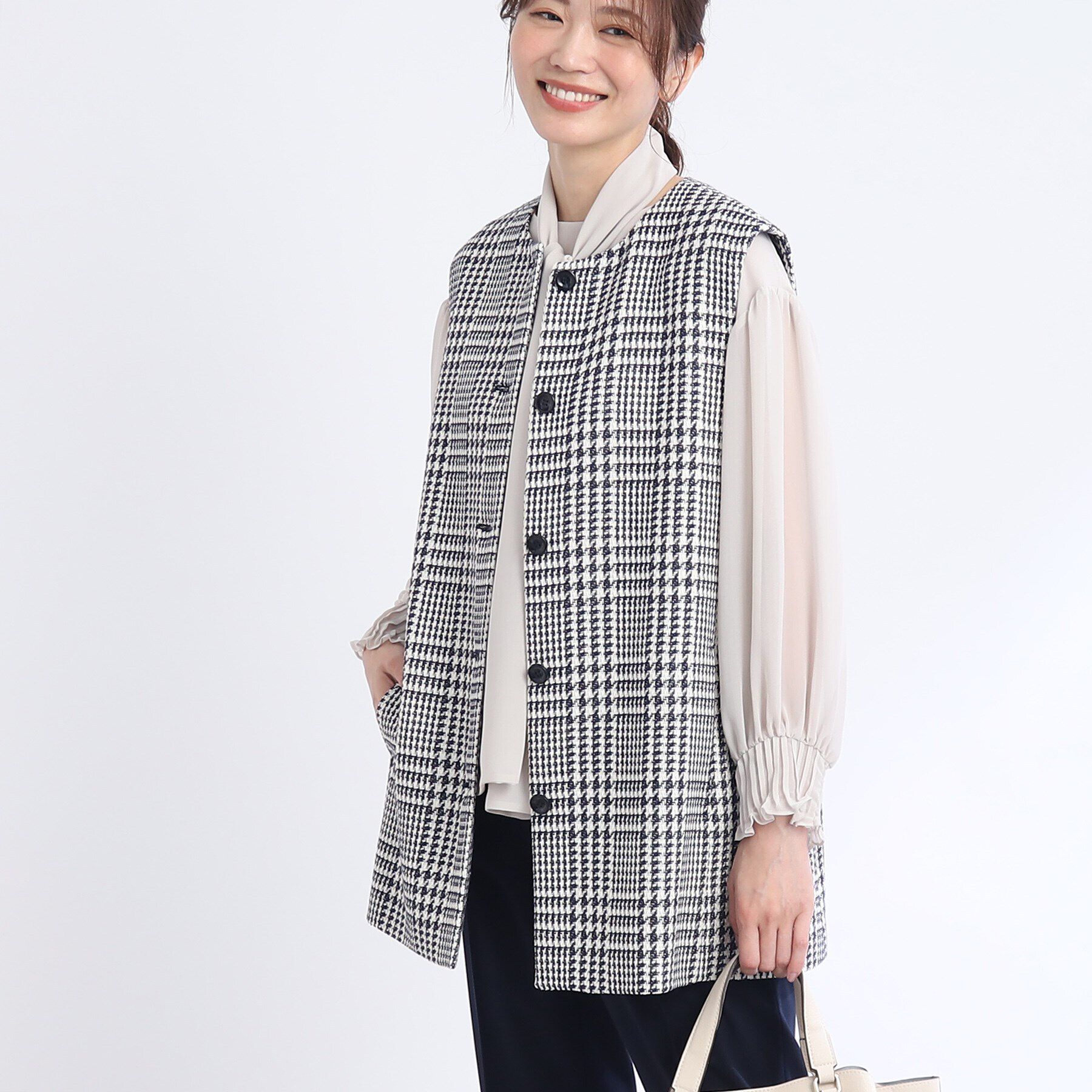 Reflect「ジャケットライクツイードジレ」|ベスト・ジレ|