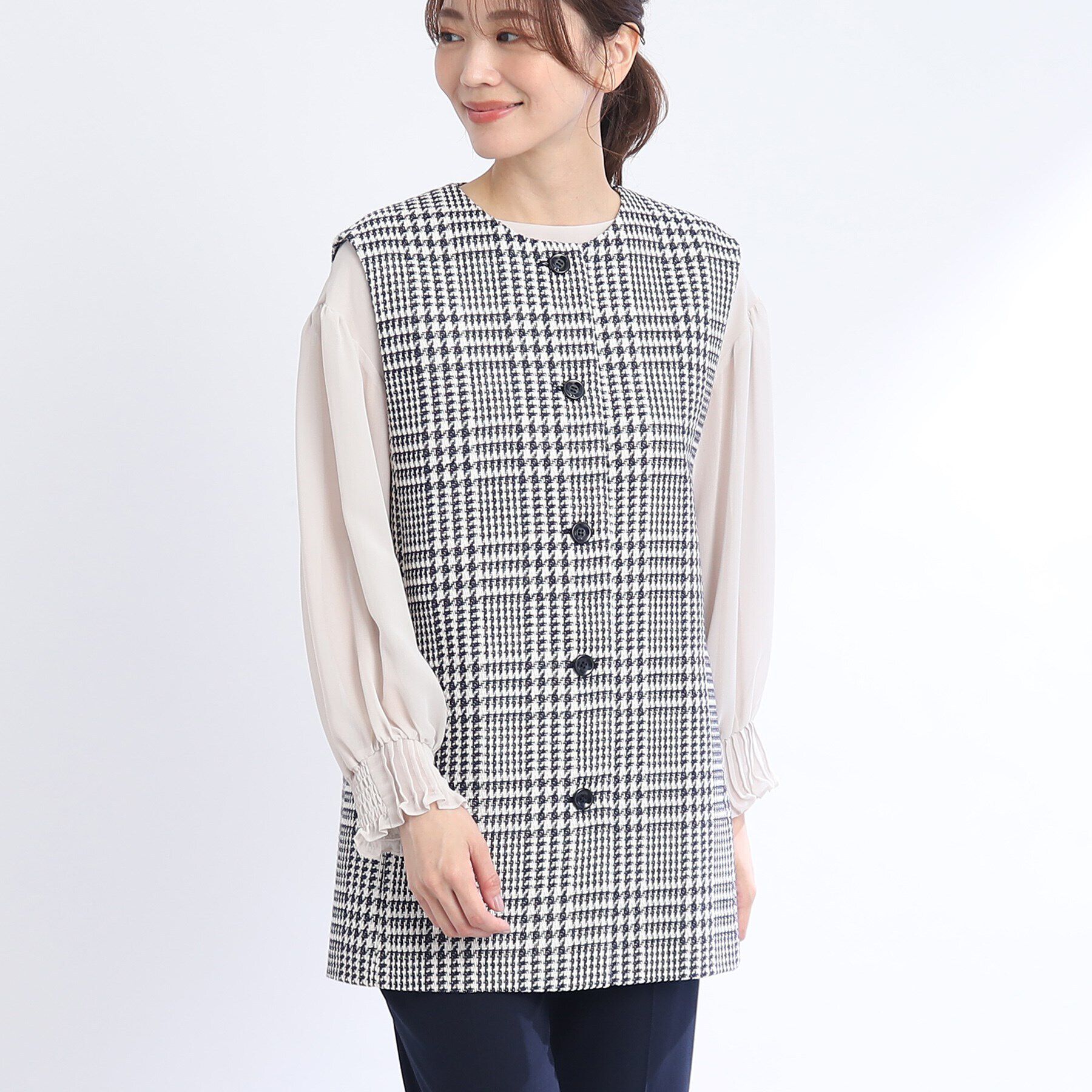 Reflect「ジャケットライクツイードジレ」|ベスト・ジレ|