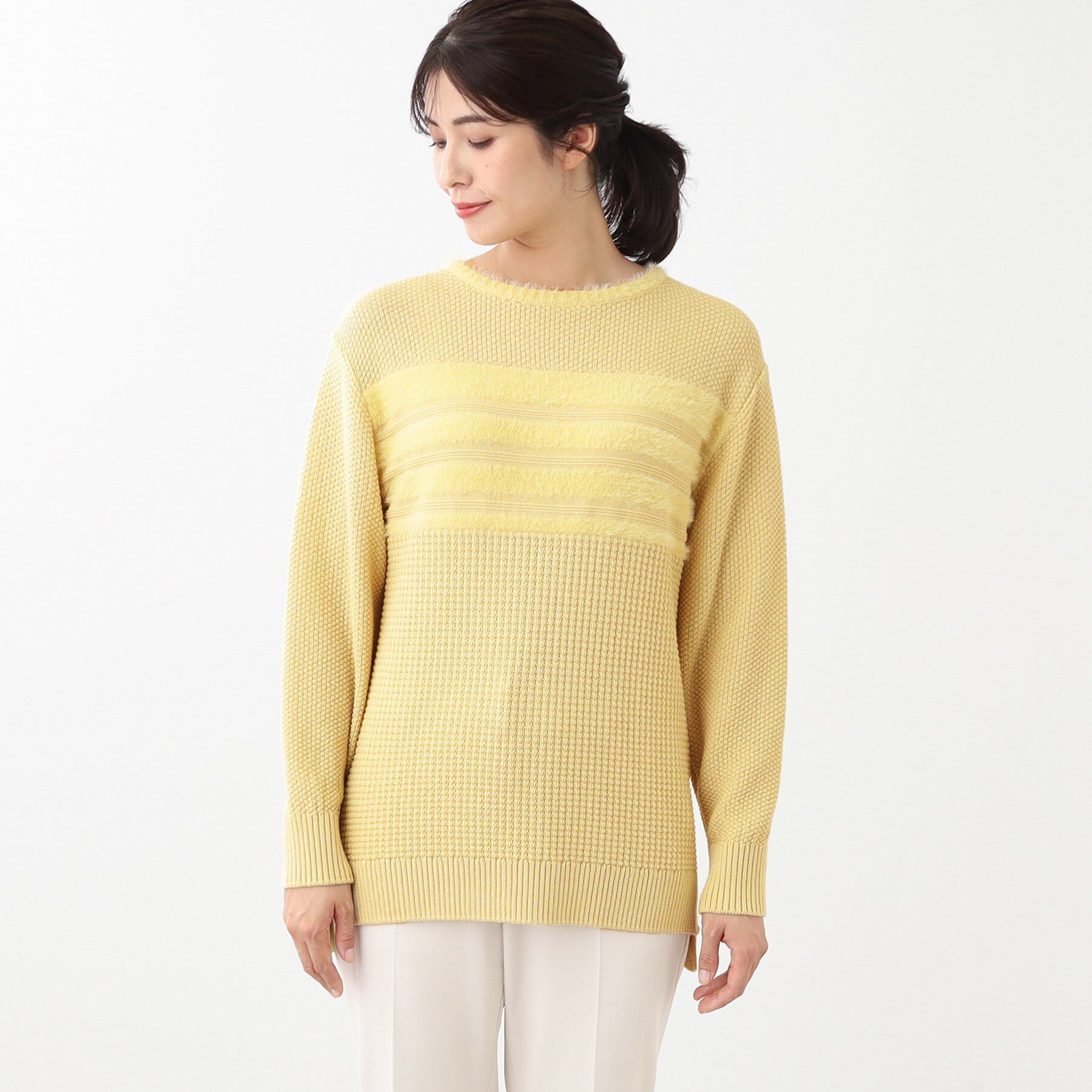 Reflect「【洗える】フェザーボーダーニット」|ニット・セーター|