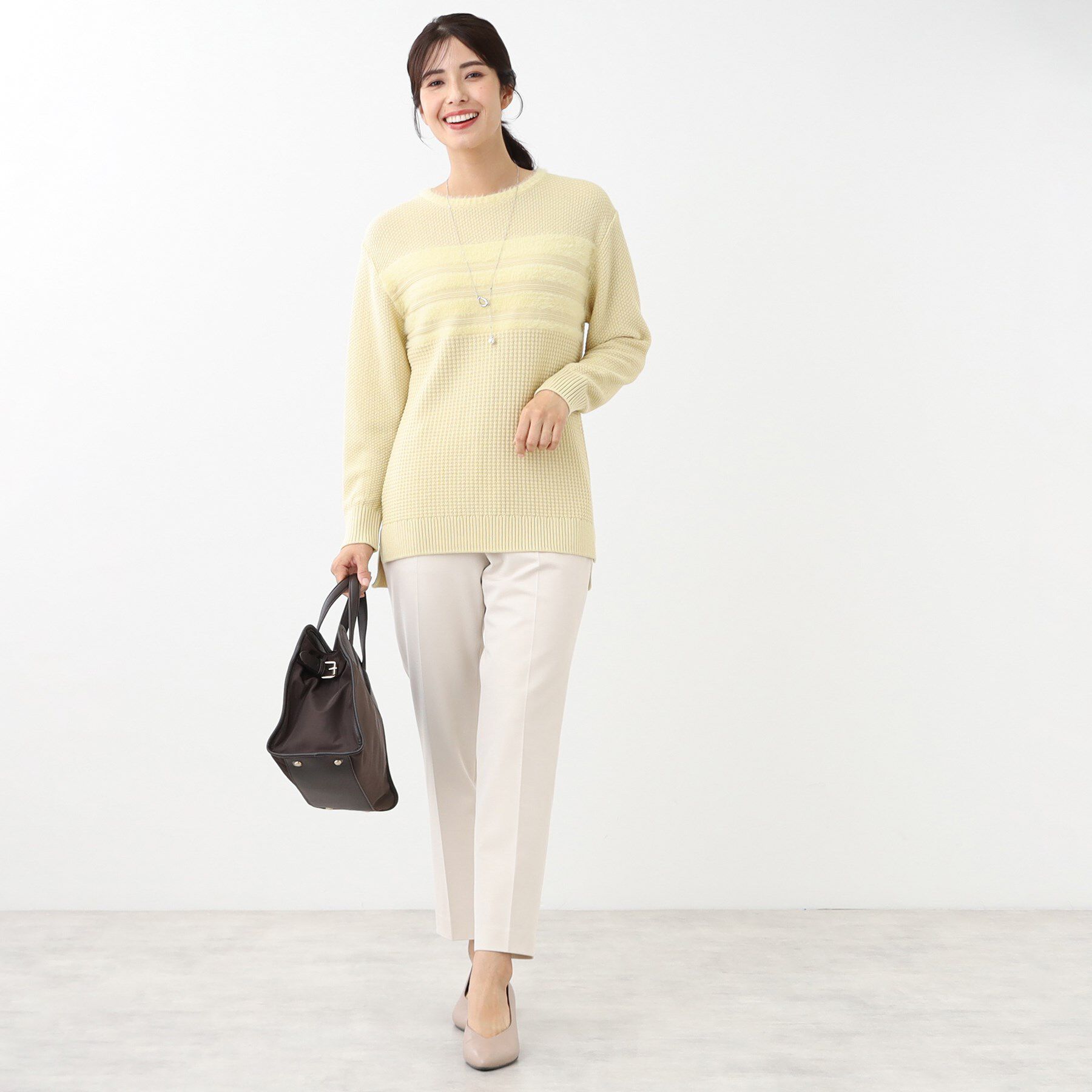 Reflect「【洗える】フェザーボーダーニット」|ニット・セーター|