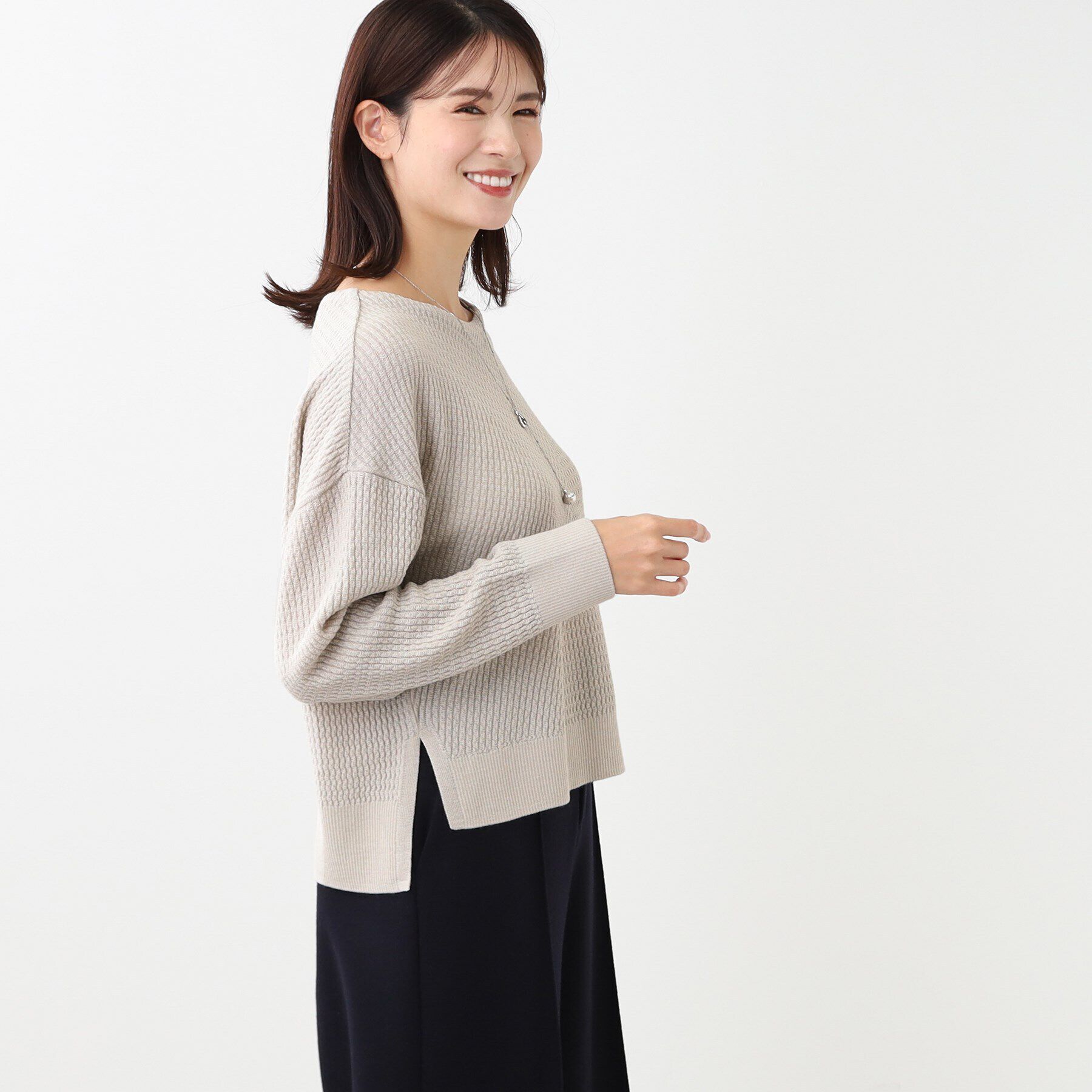 Reflect「【洗える】ショート丈プルオーバーニット」|ニット・セーター|