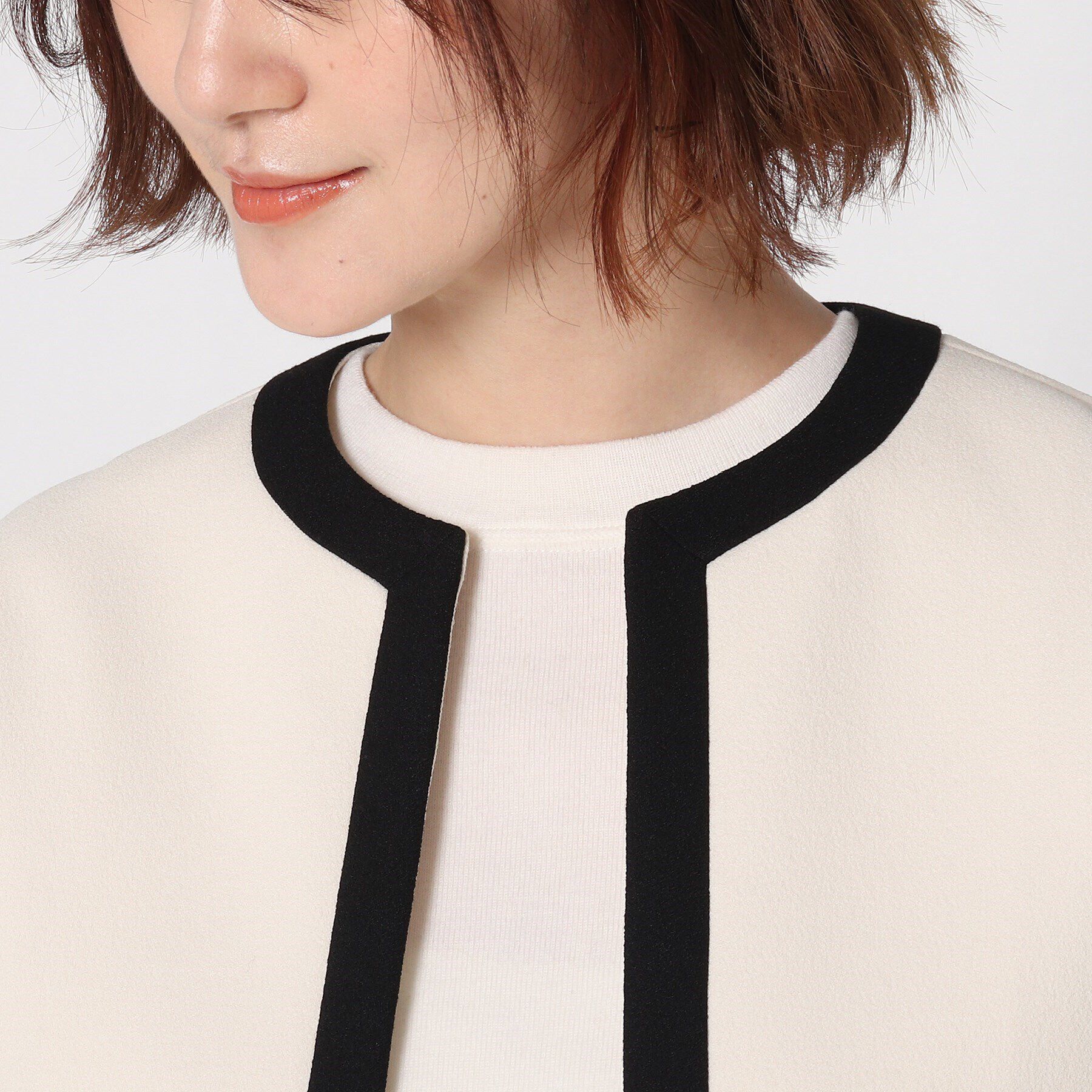 DRESSTERIOR「【セットアップ可】バイカラーショートジャケット」|ノーカラージャケット|