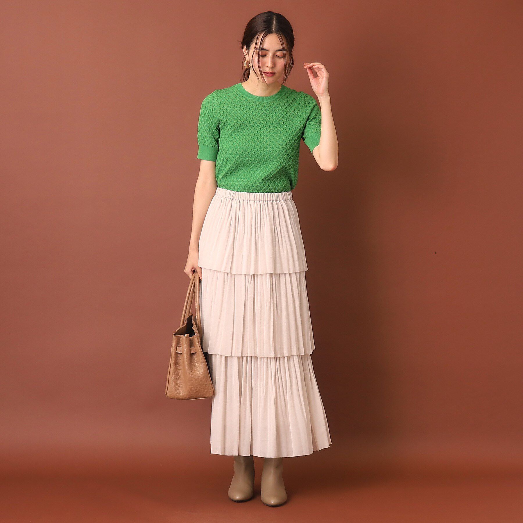 DRESSTERIOR「プリーツティアードスカート」|スカート|