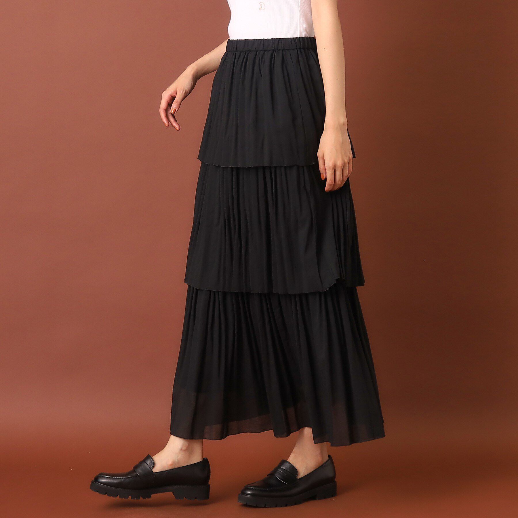 DRESSTERIOR「プリーツティアードスカート」|スカート|