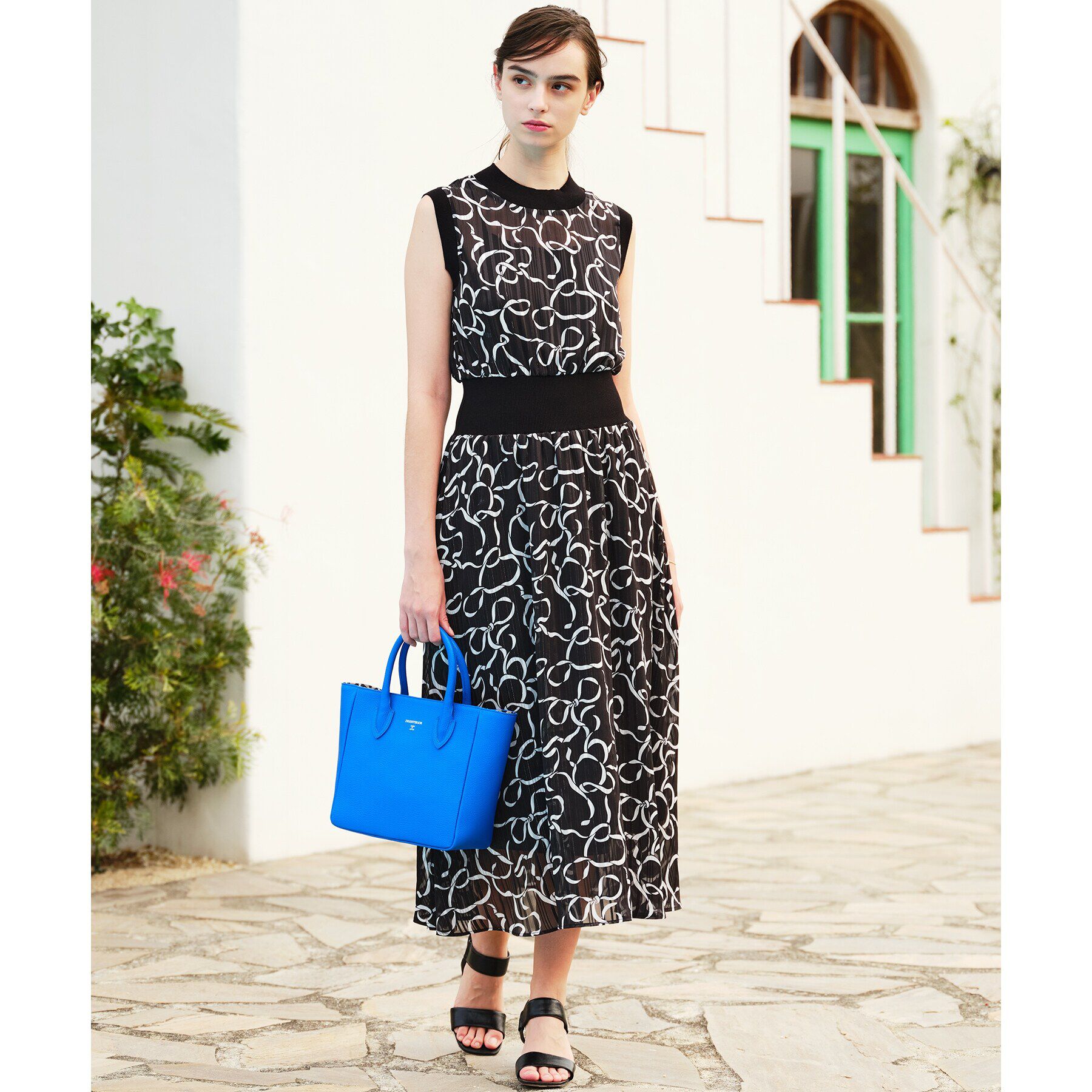 DRESSTERIOR「シアーリボンテーププリントドレス」|ワンピース|ブラック(119)