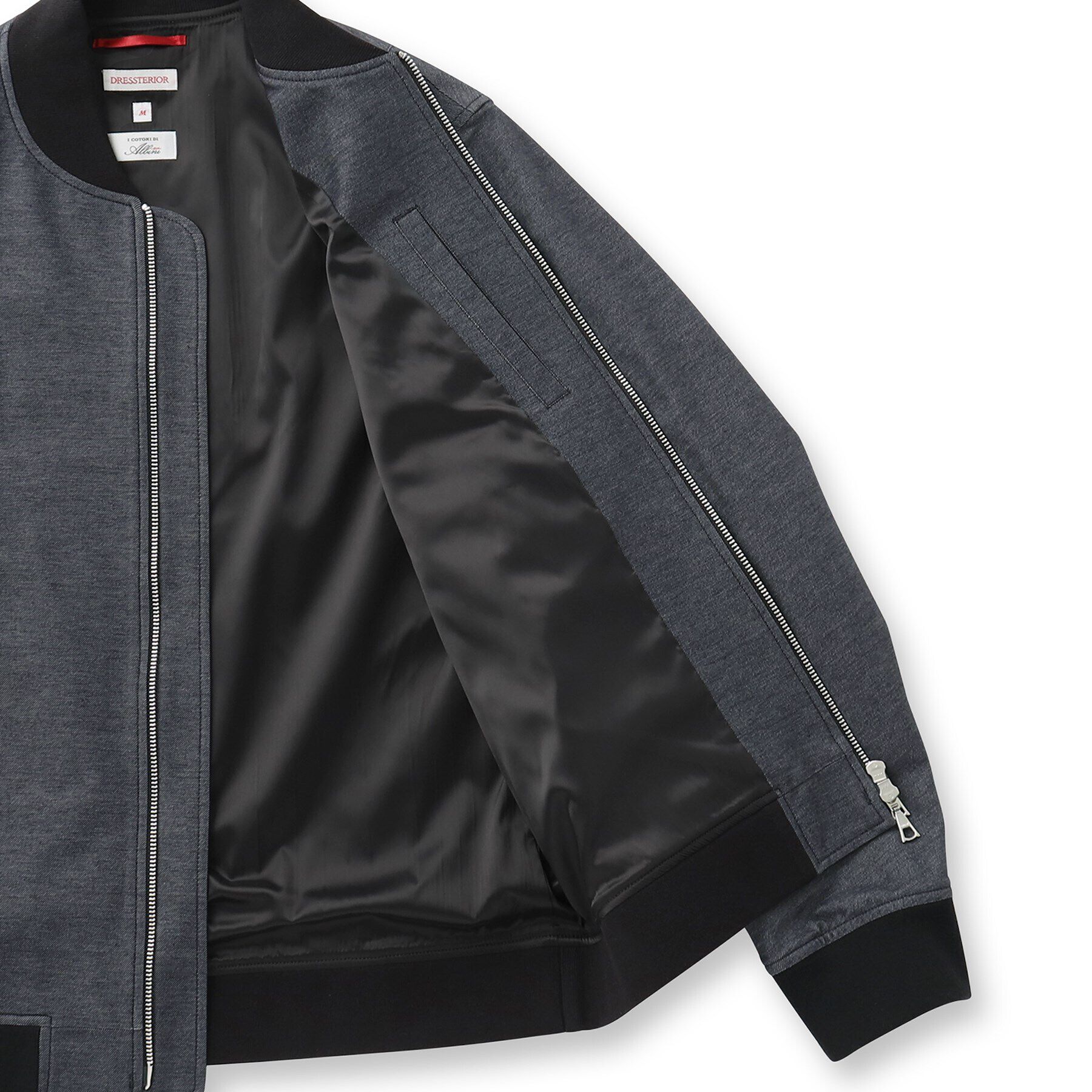 DRESSTERIOR「ALBINI デニムジャージMA－1」|ブルゾン・スタジャン|