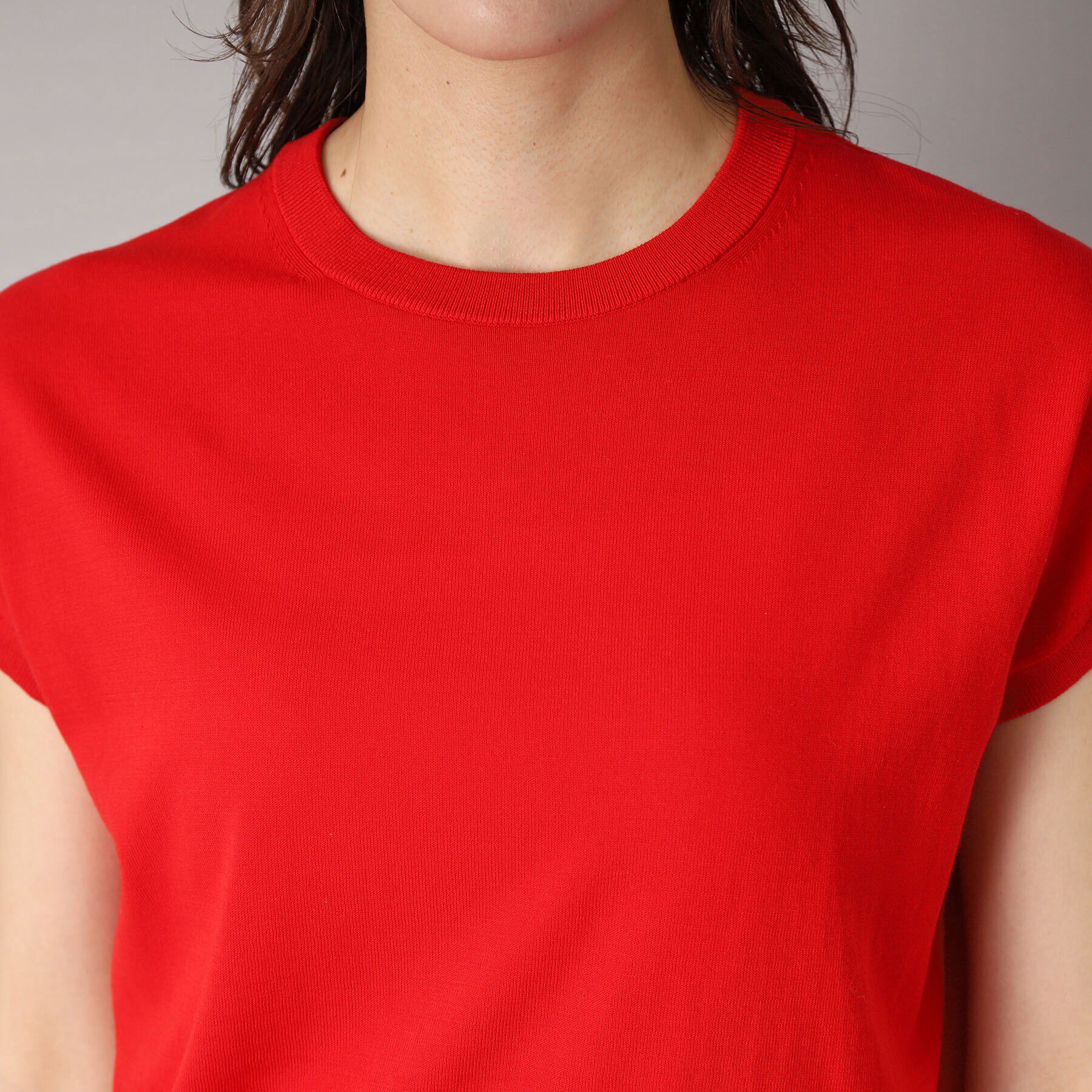 DRESSTERIOR「【定番/洗える】コットンシルク混フレンチスリーブニット」|ニット・セーター|