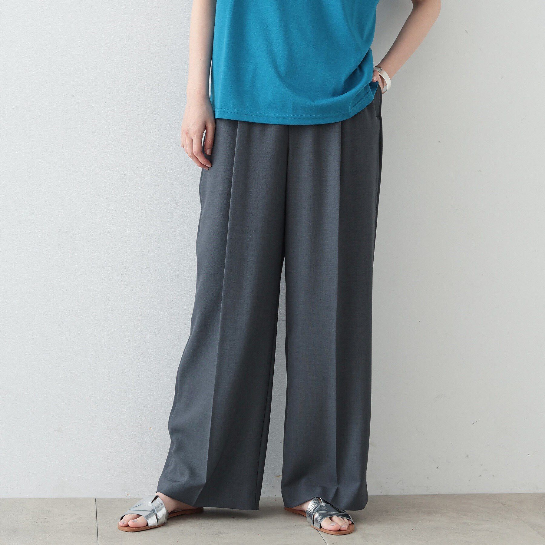 GALLEST「イージーストレートワイドパンツ」|その他|ﾁｬｺｰﾙｸﾞﾚｰ(914)