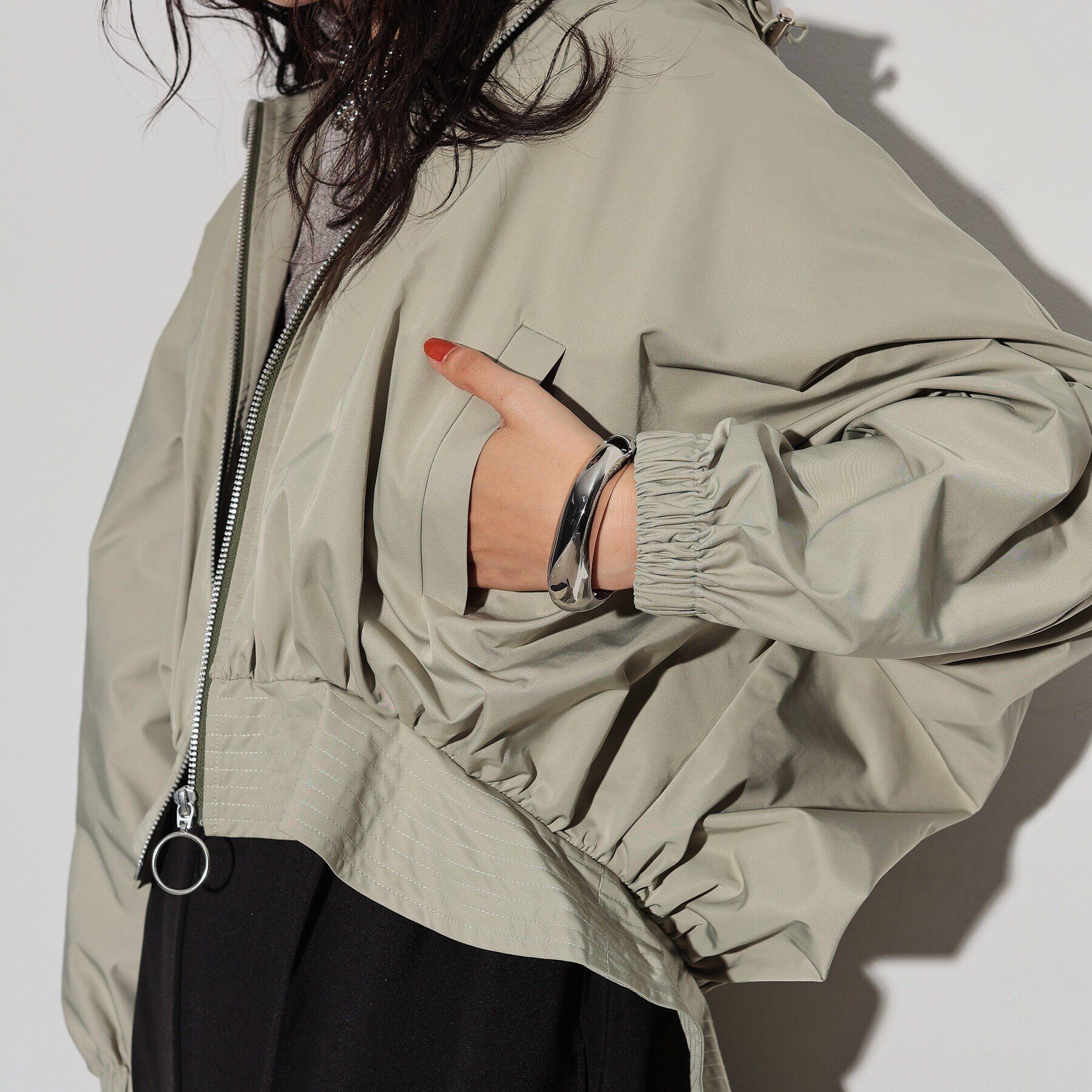 GALLEST「ドルマンスリーブフーディブルゾン」|ブルゾン・スタジャン|