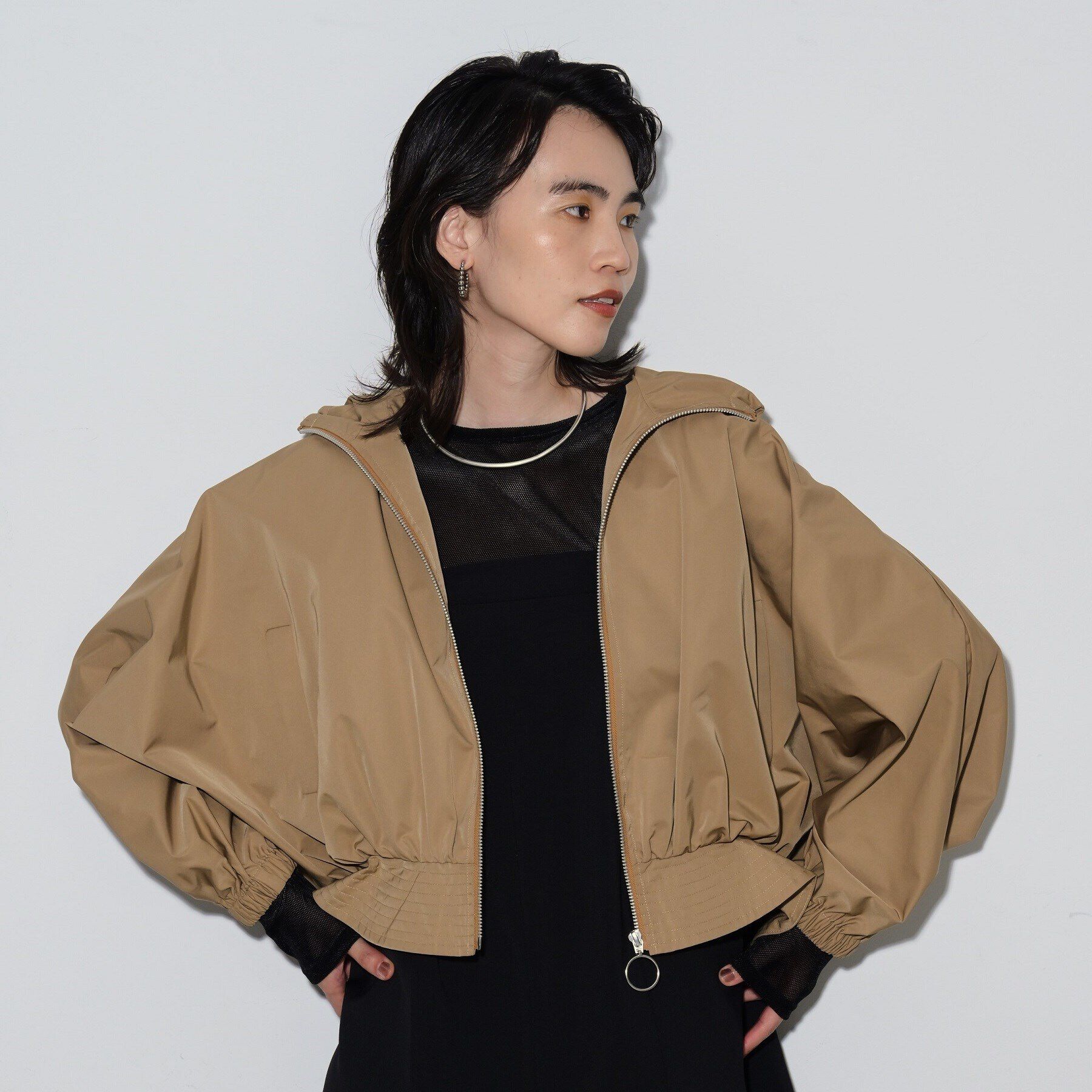 GALLEST「ドルマンスリーブフーディブルゾン」|ブルゾン・スタジャン|ベージュ(052)