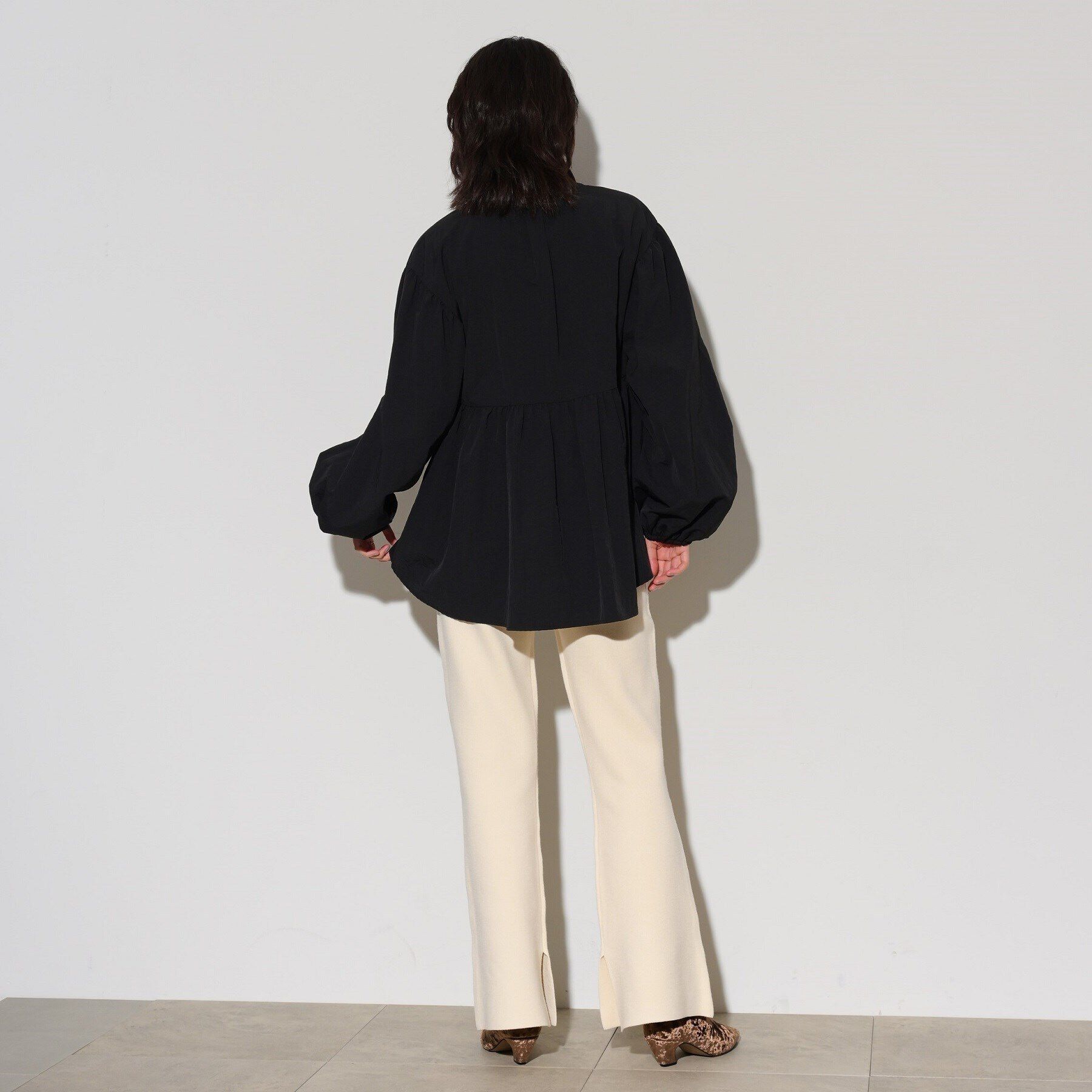 GALLEST「ノーカラーぺプラムブルゾン」|ブルゾン・スタジャン|