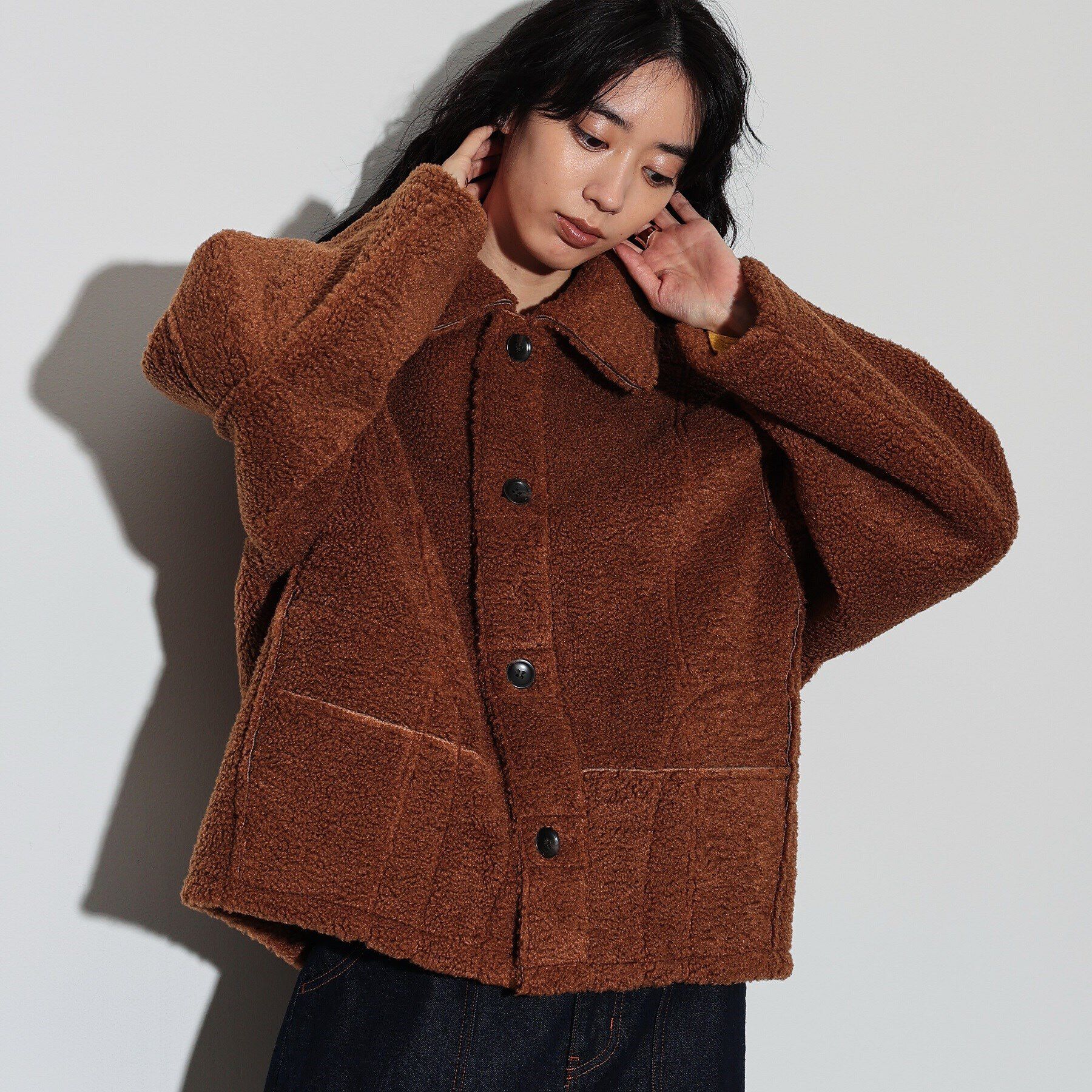 GALLEST「【WEB限定】リバーシブルムートン調ブルゾン」|ブルゾン・スタジャン|ブラウン(043)