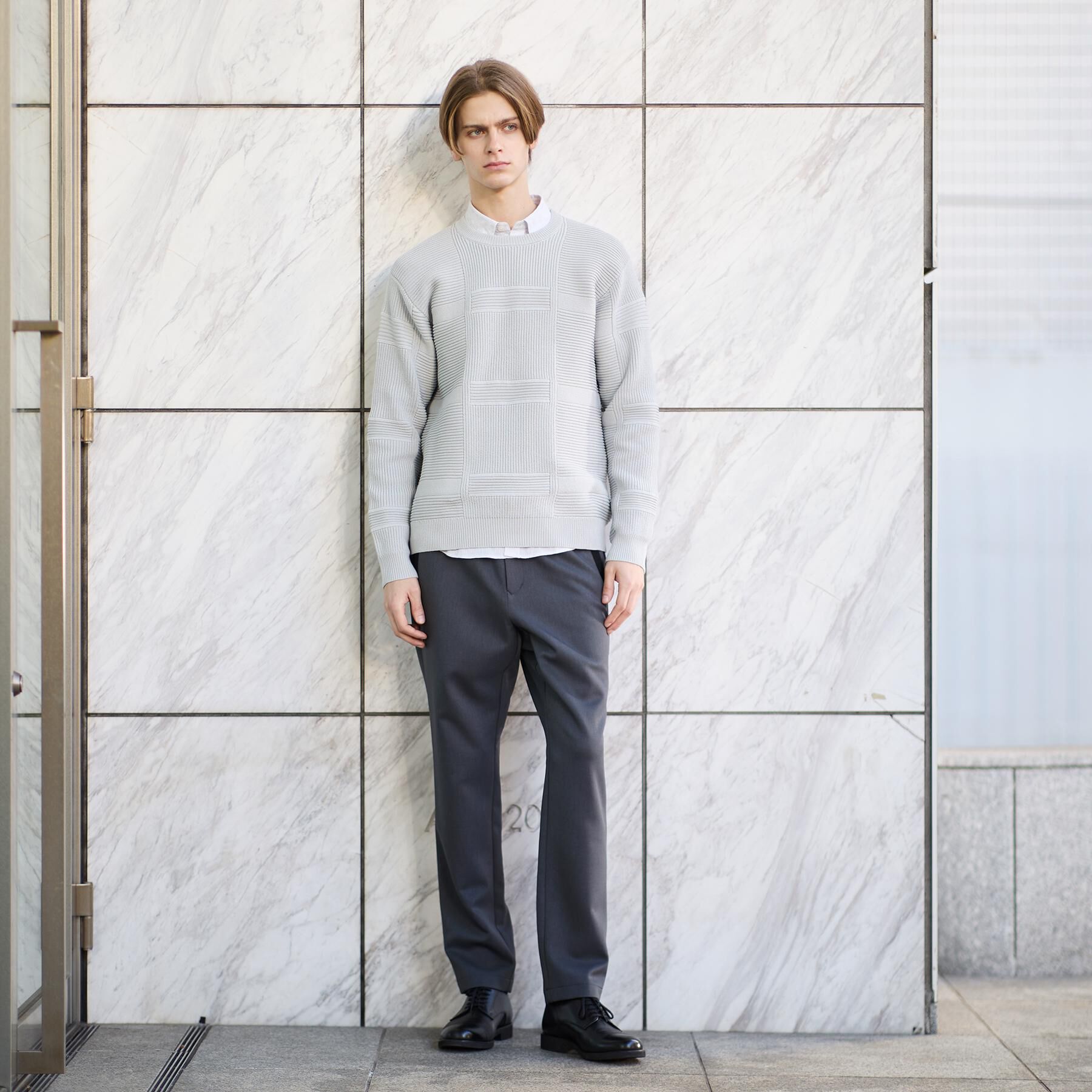 TAKEO KIKUCHI「畦編みチェック プルオーバーニット」|ニット・セーター|