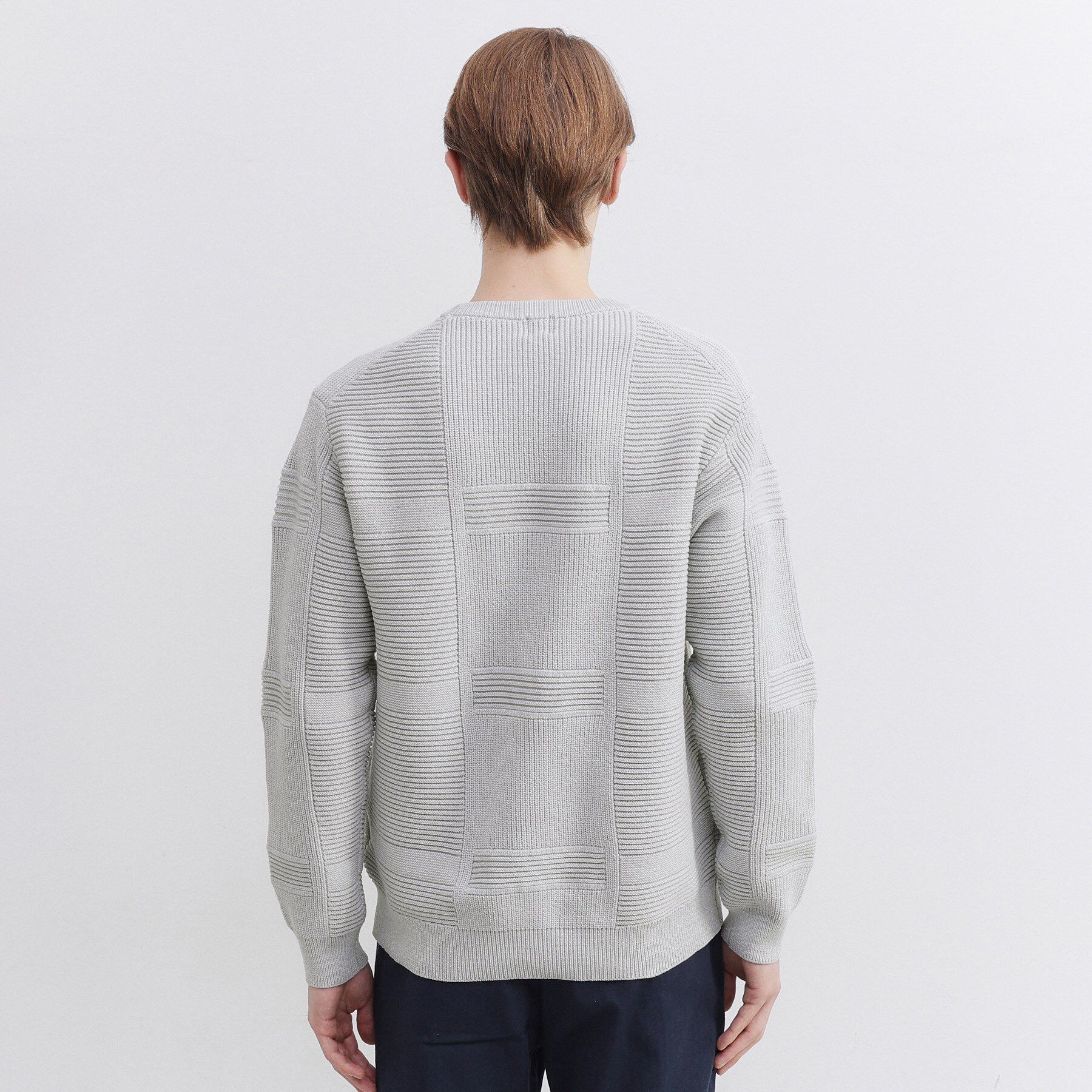 TAKEO KIKUCHI「畦編みチェック プルオーバーニット」|ニット・セーター|