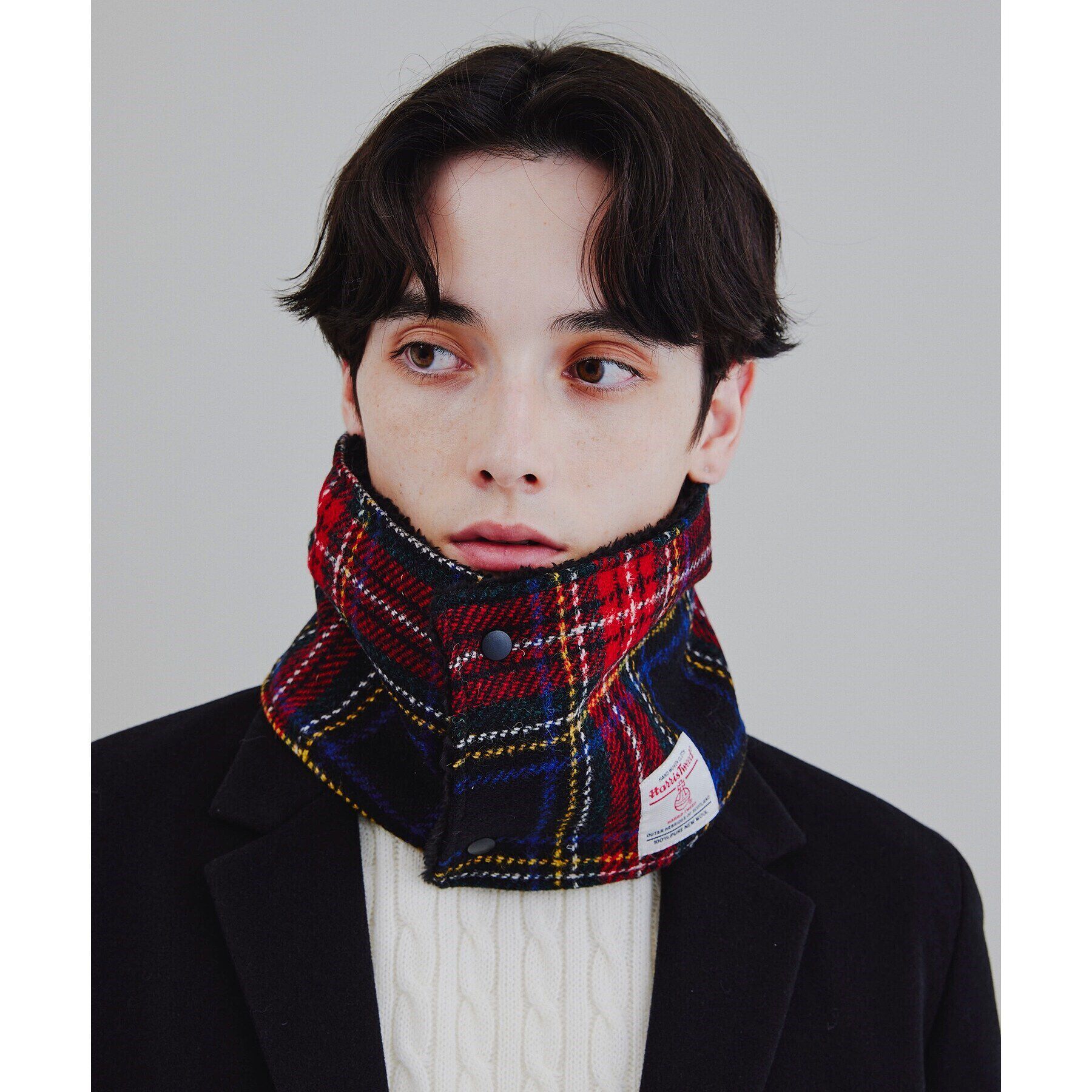 tk.TAKEO KIKUCHI「ハリスツイード生地使用 ネックウォーマー マフラー ／ Harris Tweed」|スヌード|