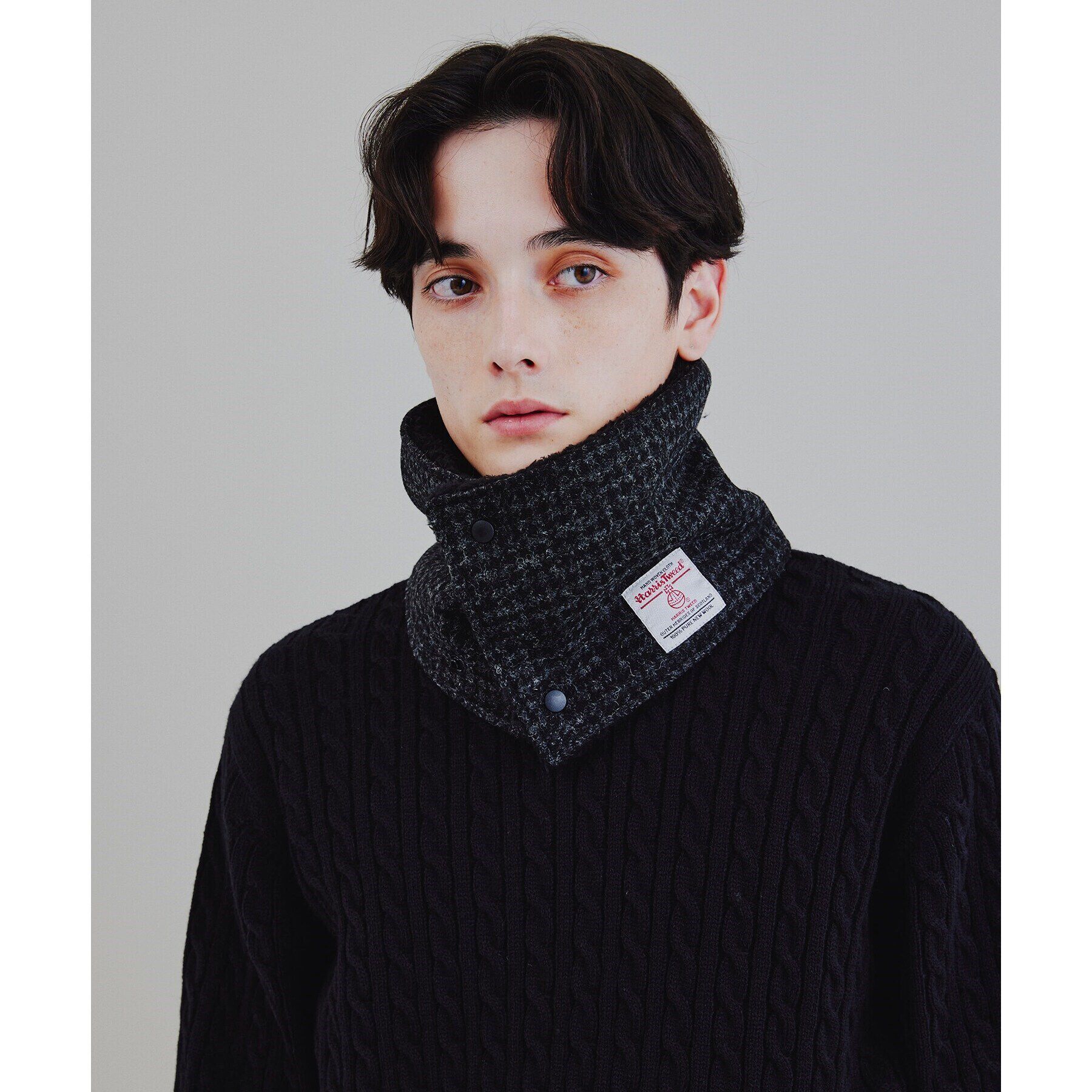 tk.TAKEO KIKUCHI「ハリスツイード生地使用 ネックウォーマー マフラー ／ Harris Tweed」|スヌード|