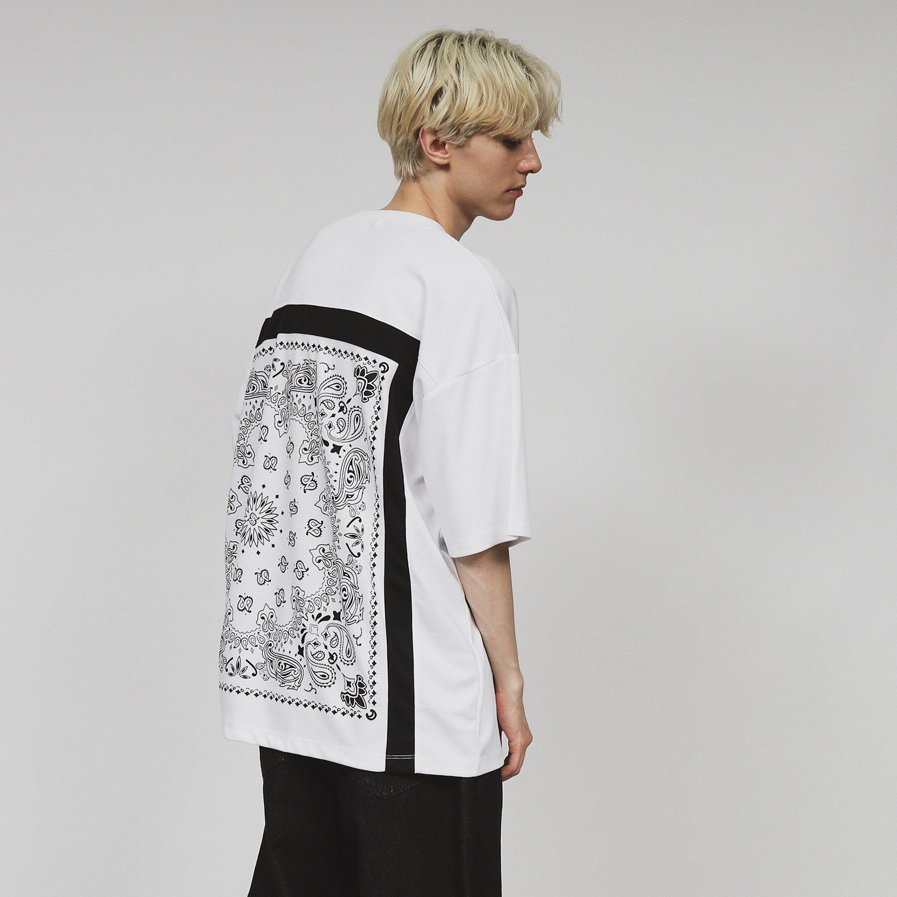tk.TAKEO KIKUCHI「バンダナ キリカエTシャツ」|Tシャツ・カットソー|ホワイト(001)